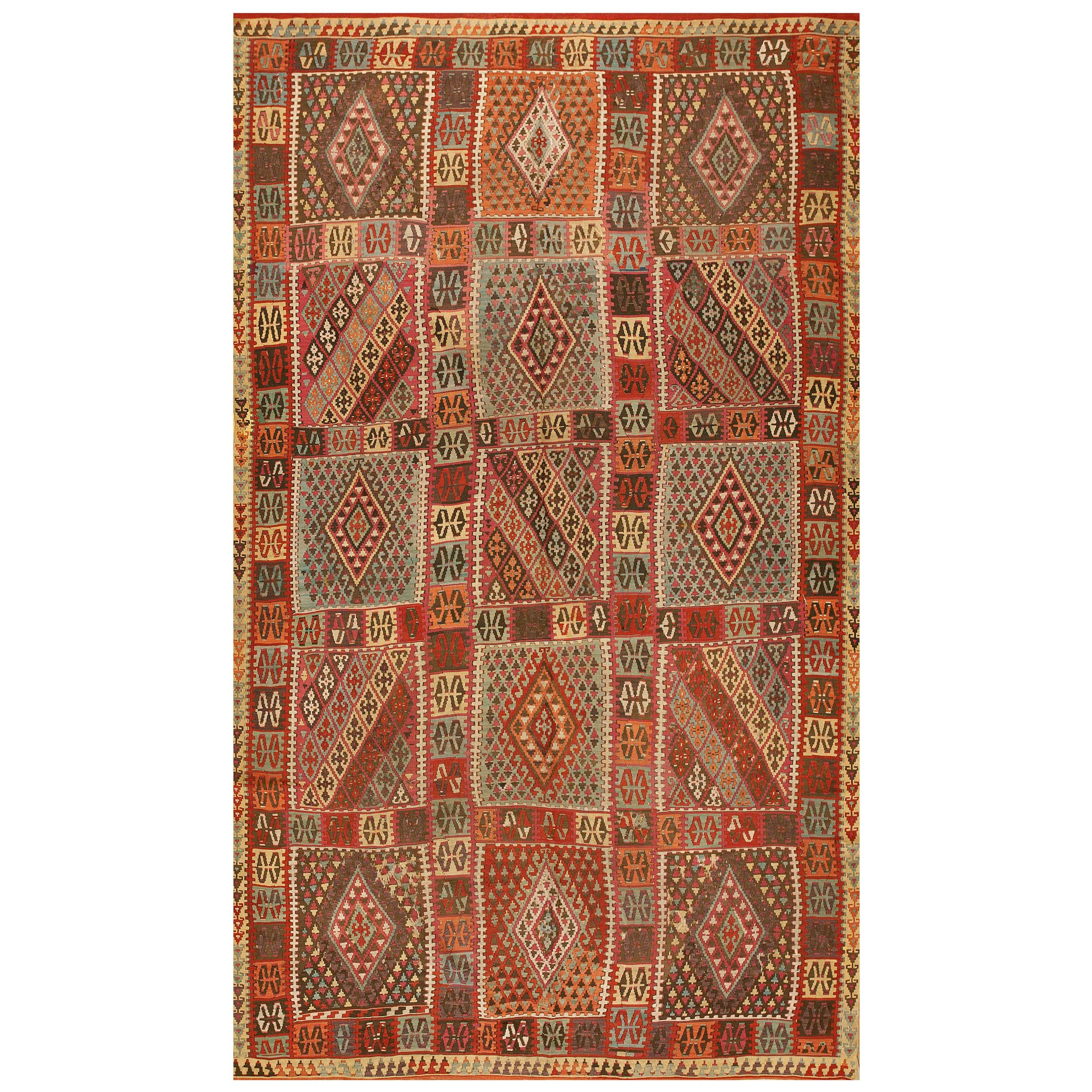 Türkischer Sivas-Kelim des 19. Jahrhunderts ( 6'4" x 11'4" - 193 x 345) im Angebot