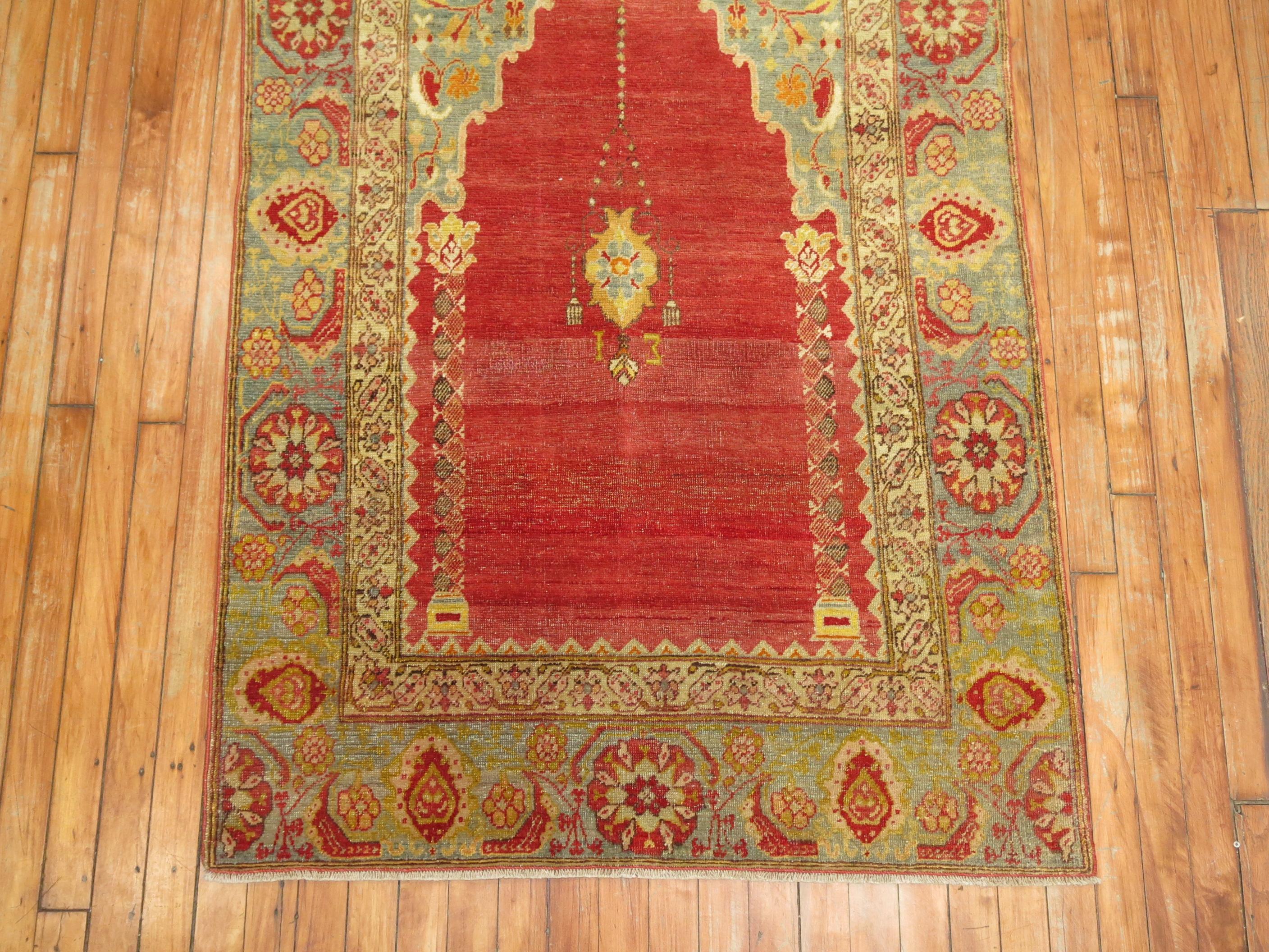 Islamic 19th Century Turkish Sivas Prayer Rug