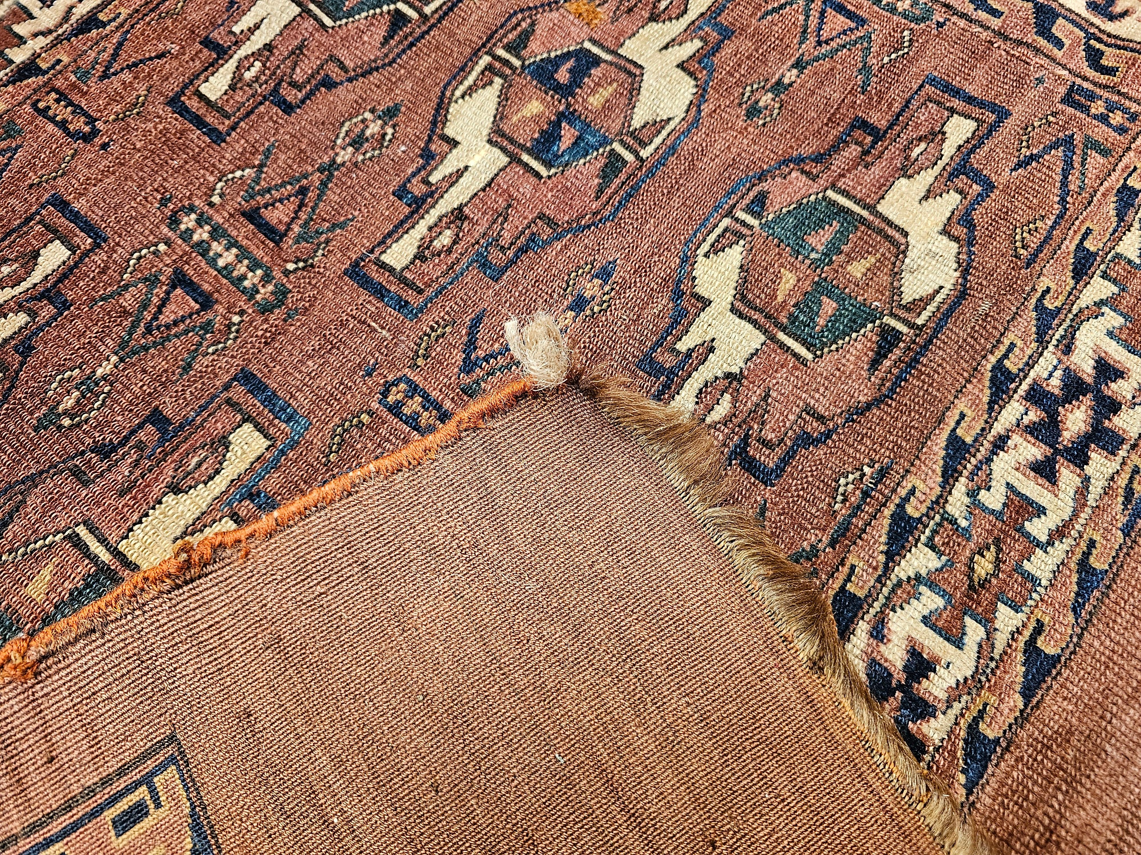 Turkmenisches Yomut Chuval Bagface aus dem 19. im Angebot 5
