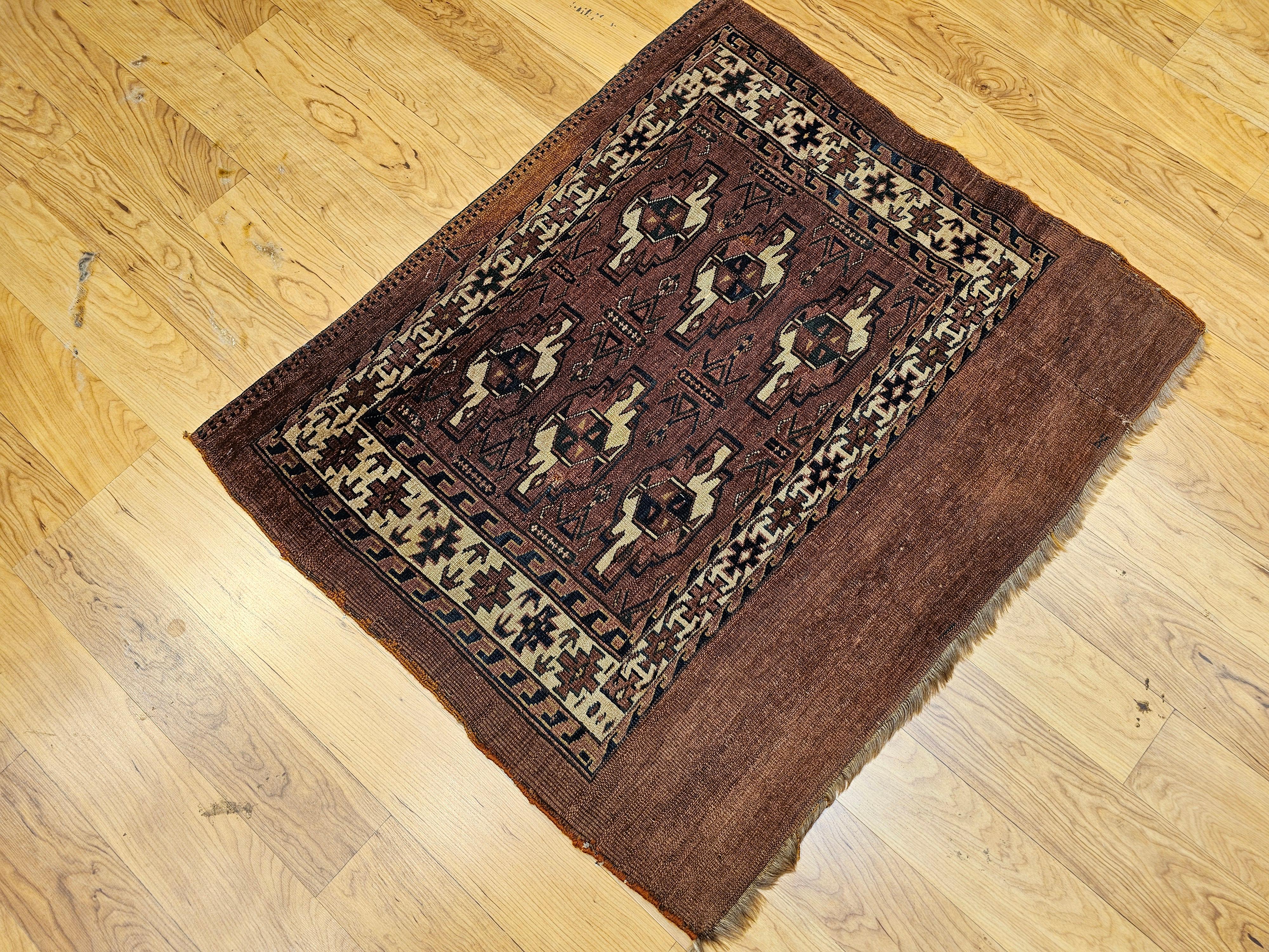 Turkmenisches Yomut Chuval Bagface aus dem 19. im Angebot 6