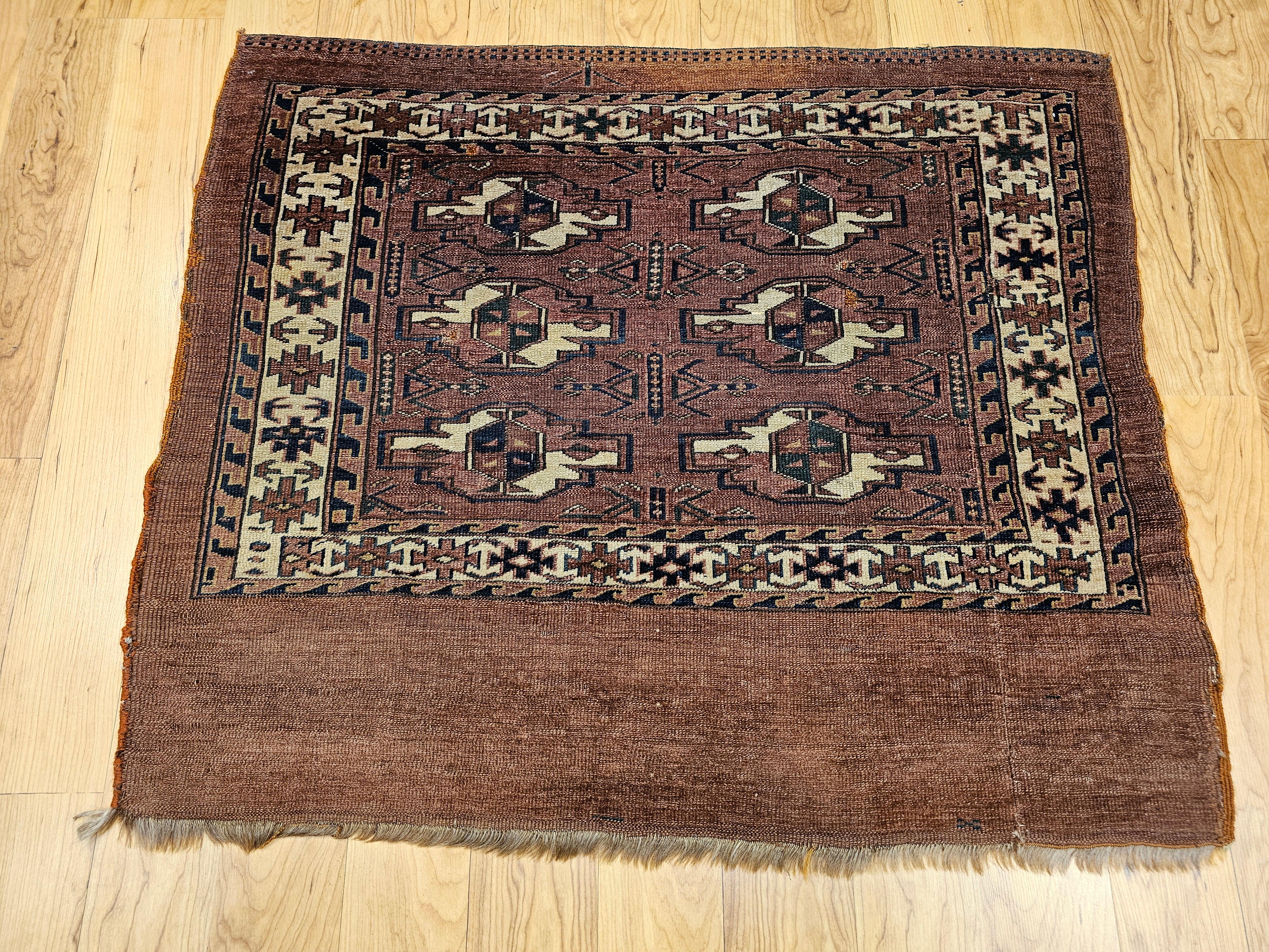 Turkmenisches Yomut Chuval Bagface aus dem 19. im Angebot 7