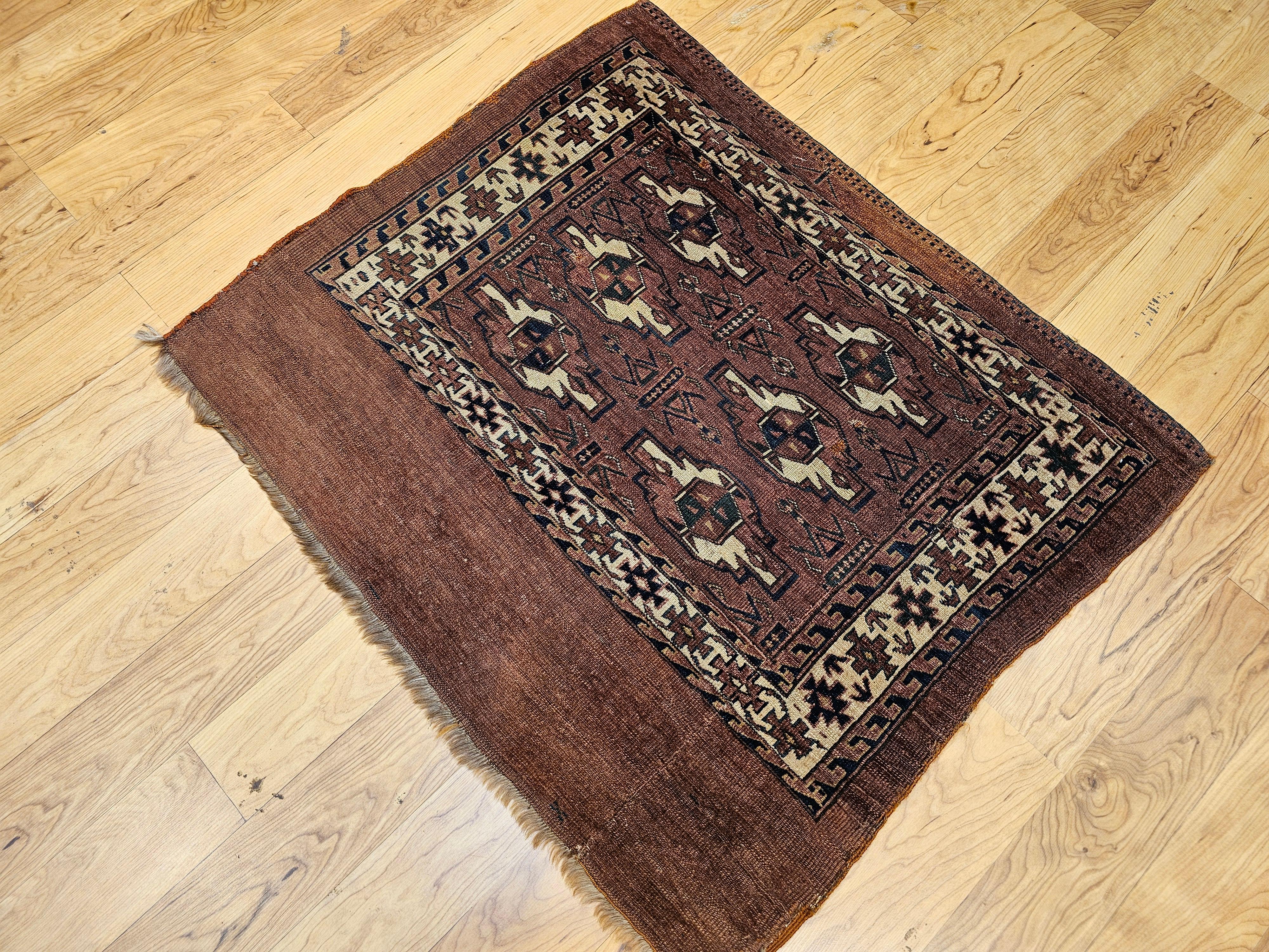 Turkmenisches Yomut Chuval Bagface aus dem 19. im Angebot 8