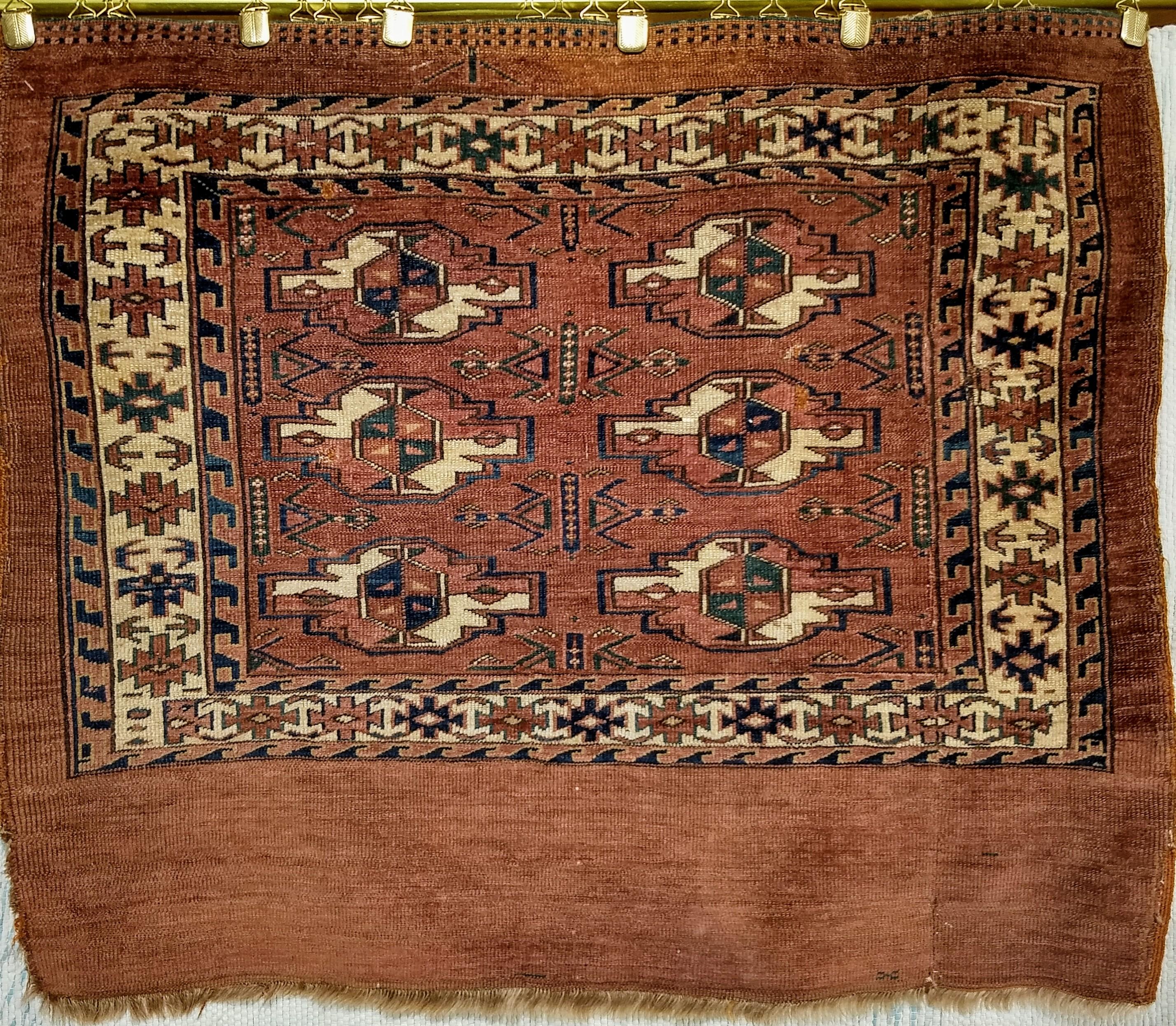Turkmenisches Yomut Chuval Bagface aus dem 19. im Angebot 10