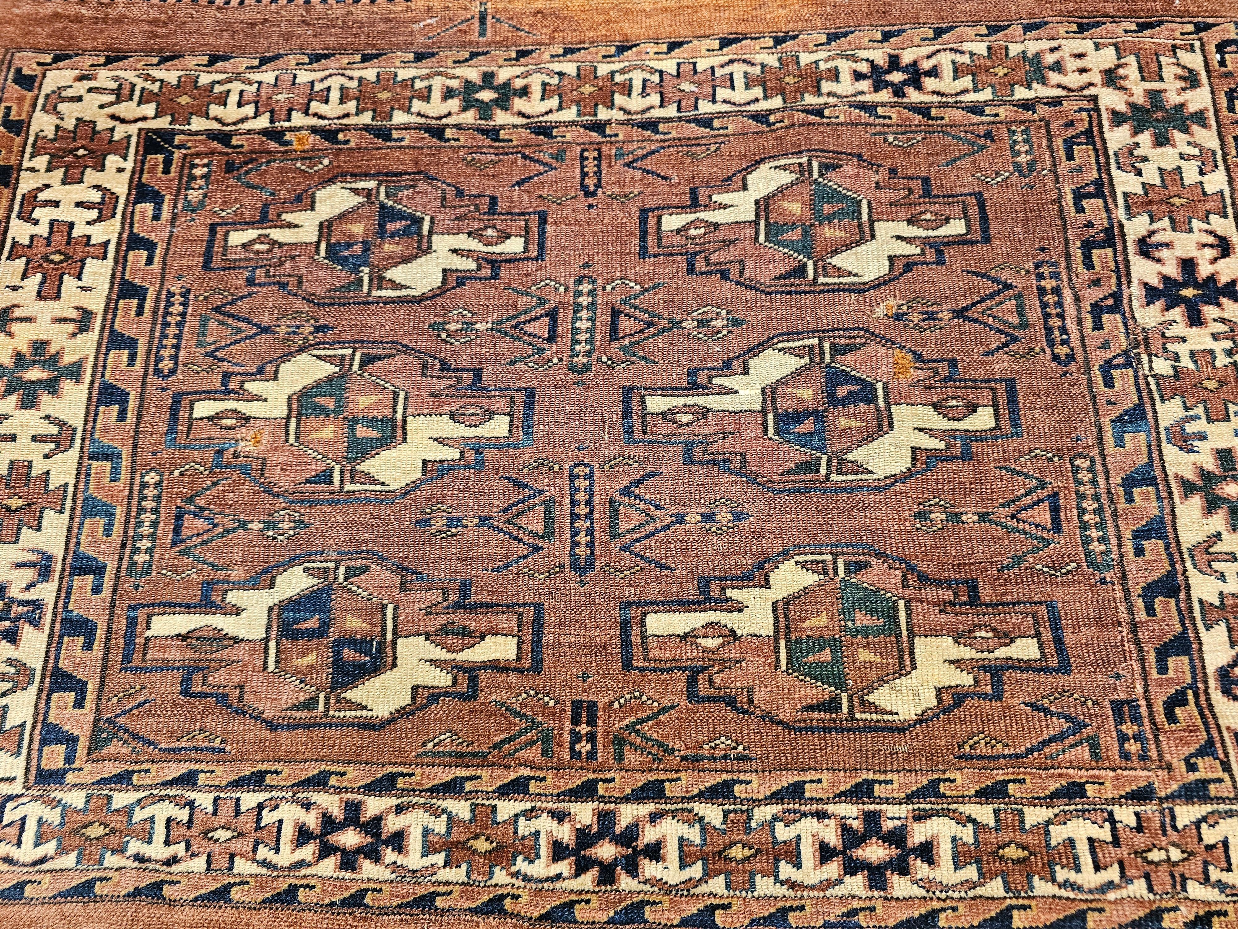 Turkmenisches Yomut Chuval Bagface aus dem 19. im Zustand „Gut“ im Angebot in Barrington, IL