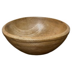 19th Century Turned Birchwood Bowl with Patina and Incised Linework