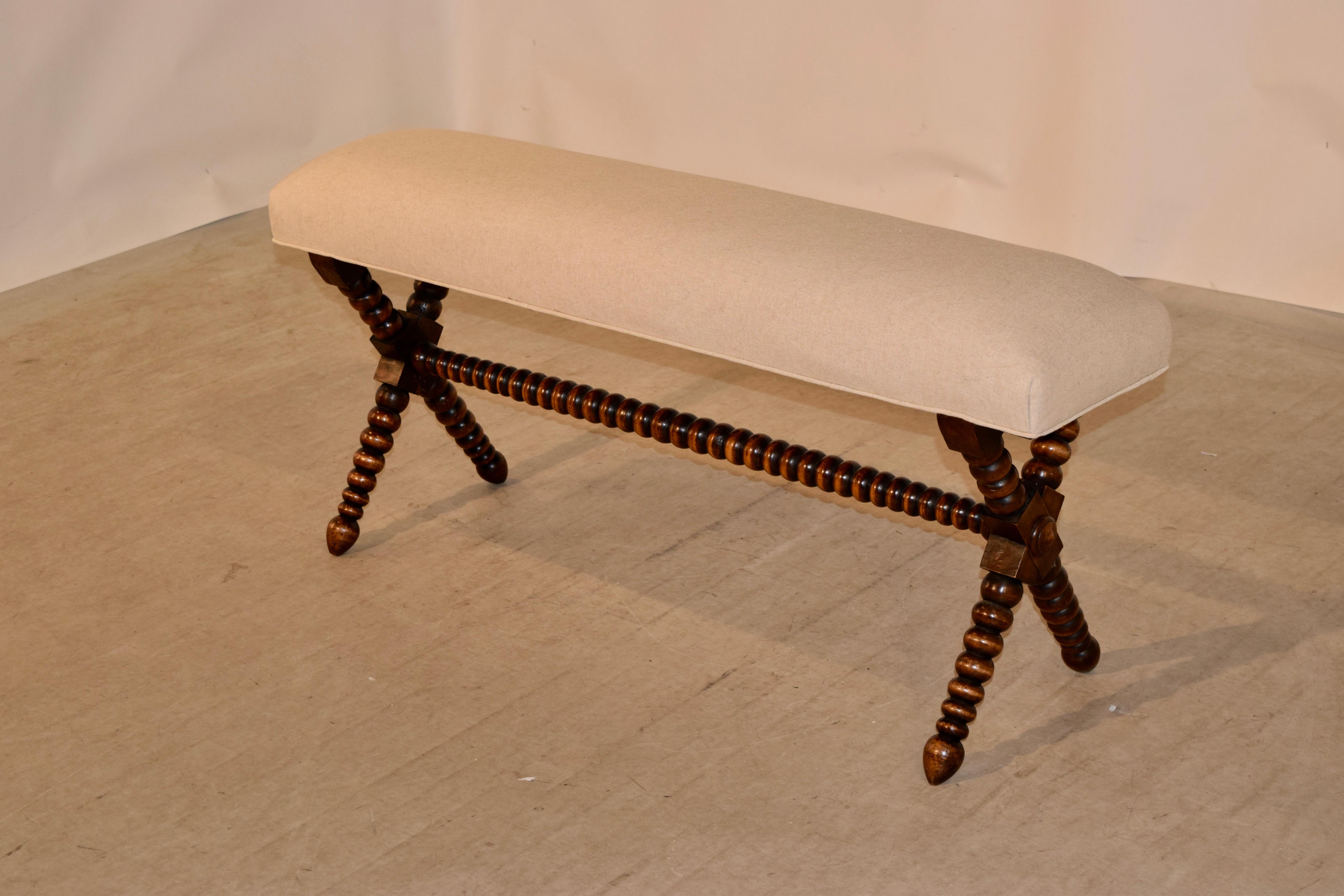 Napoleon III 19th Century Turned French Bench