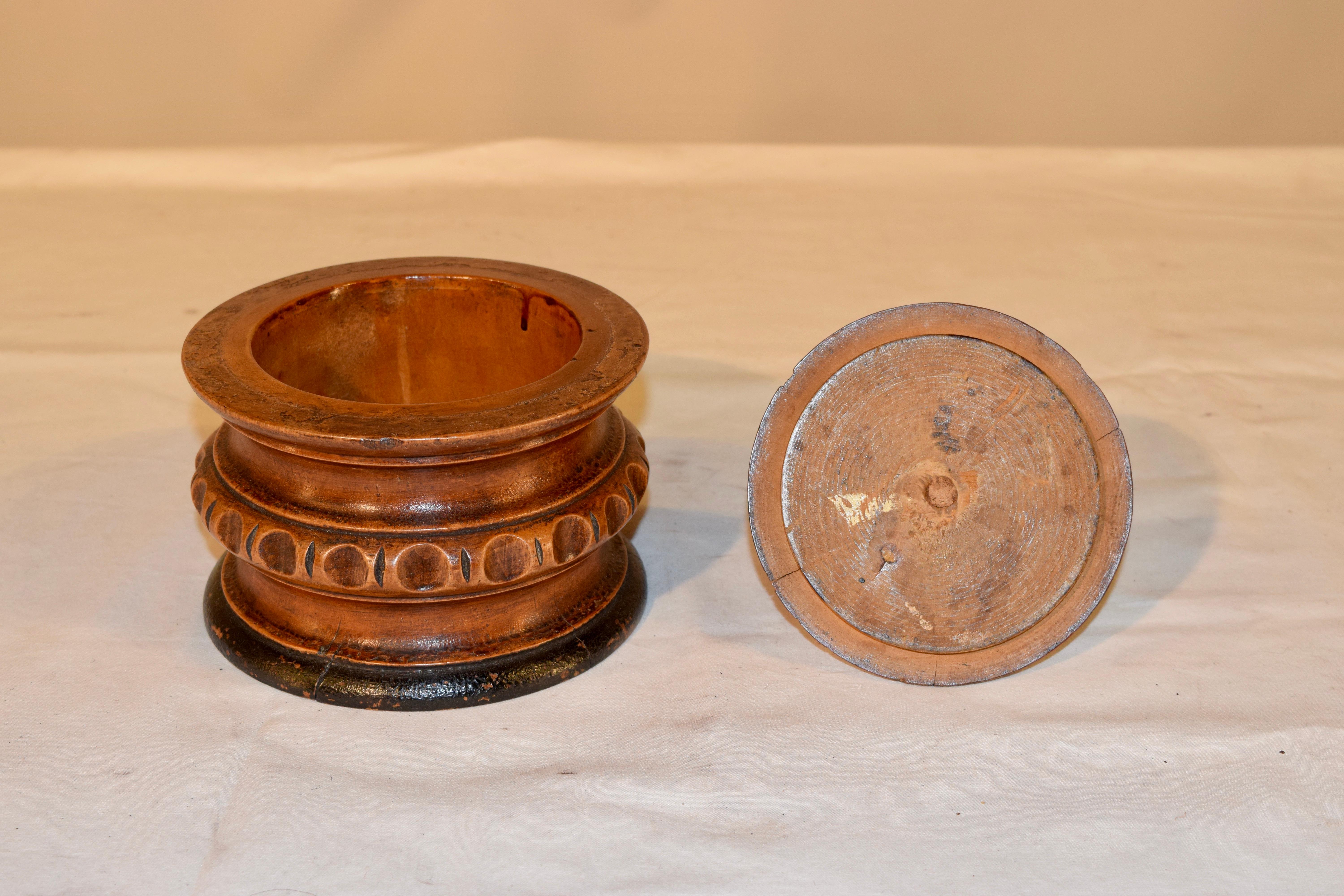 Dutch 19th Century Turned Lidded Treen Box