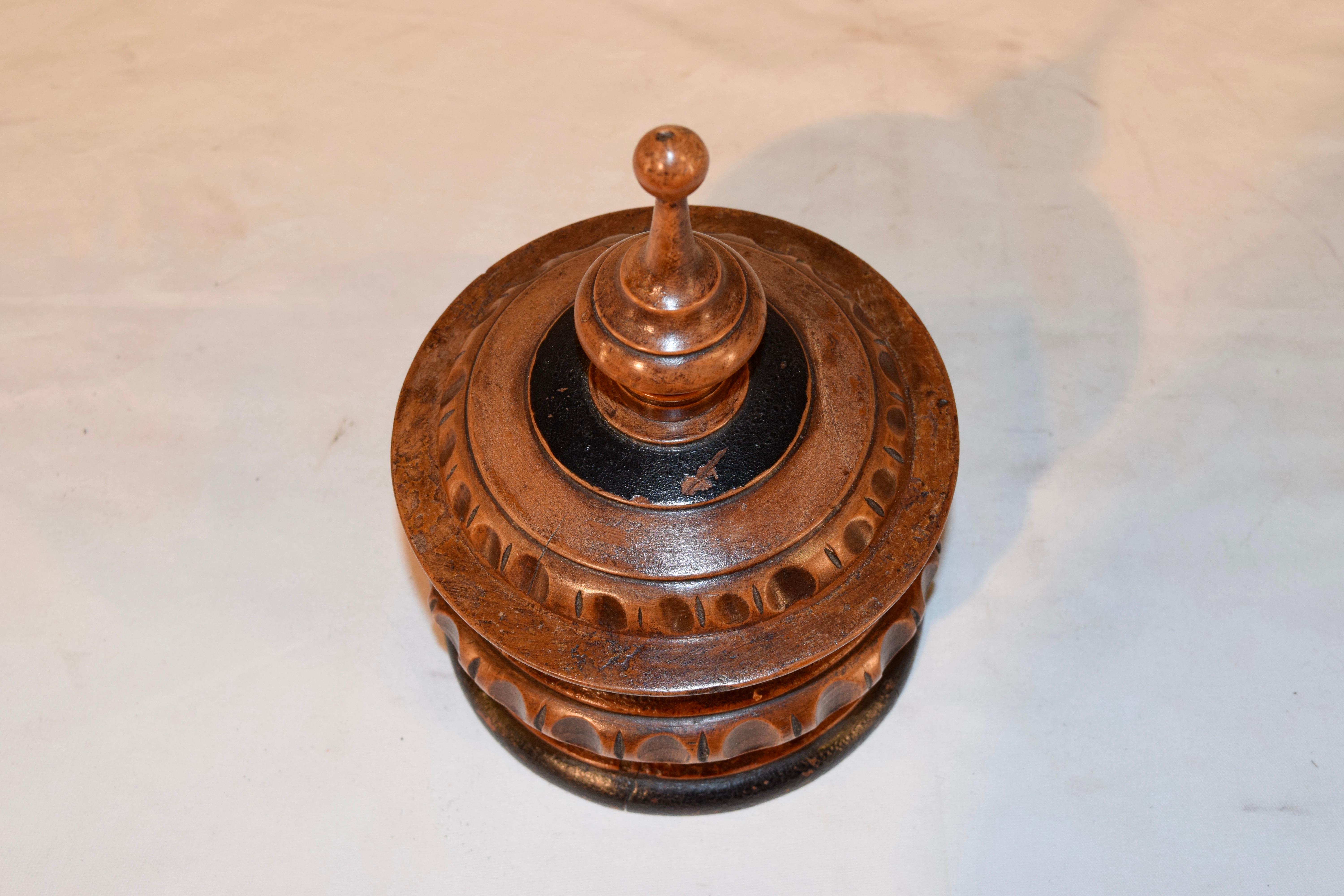 19th Century Turned Lidded Treen Box 2