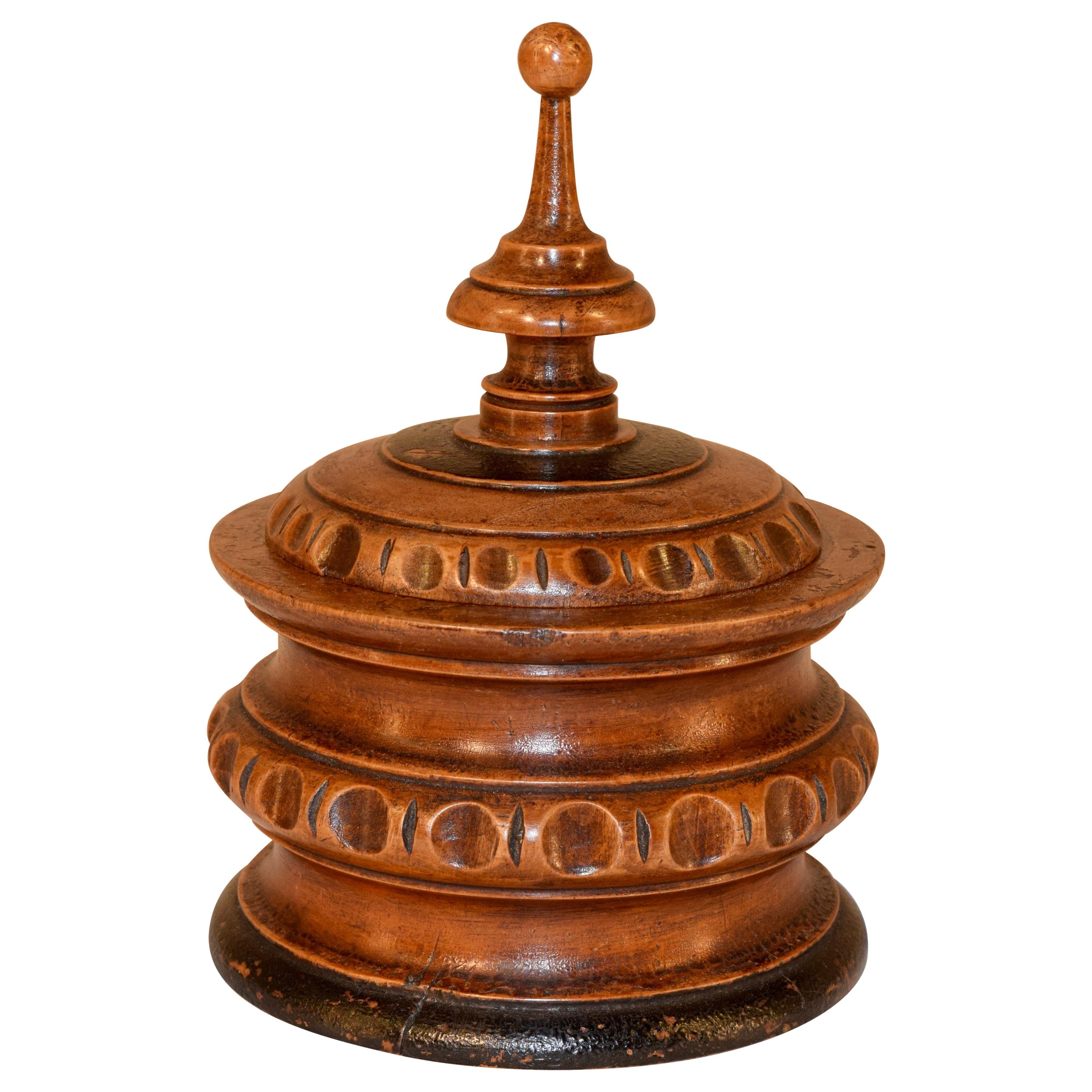 19th Century Turned Lidded Treen Box