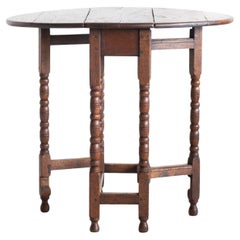 Antique 19th Century Turned Oak Gateleg Table