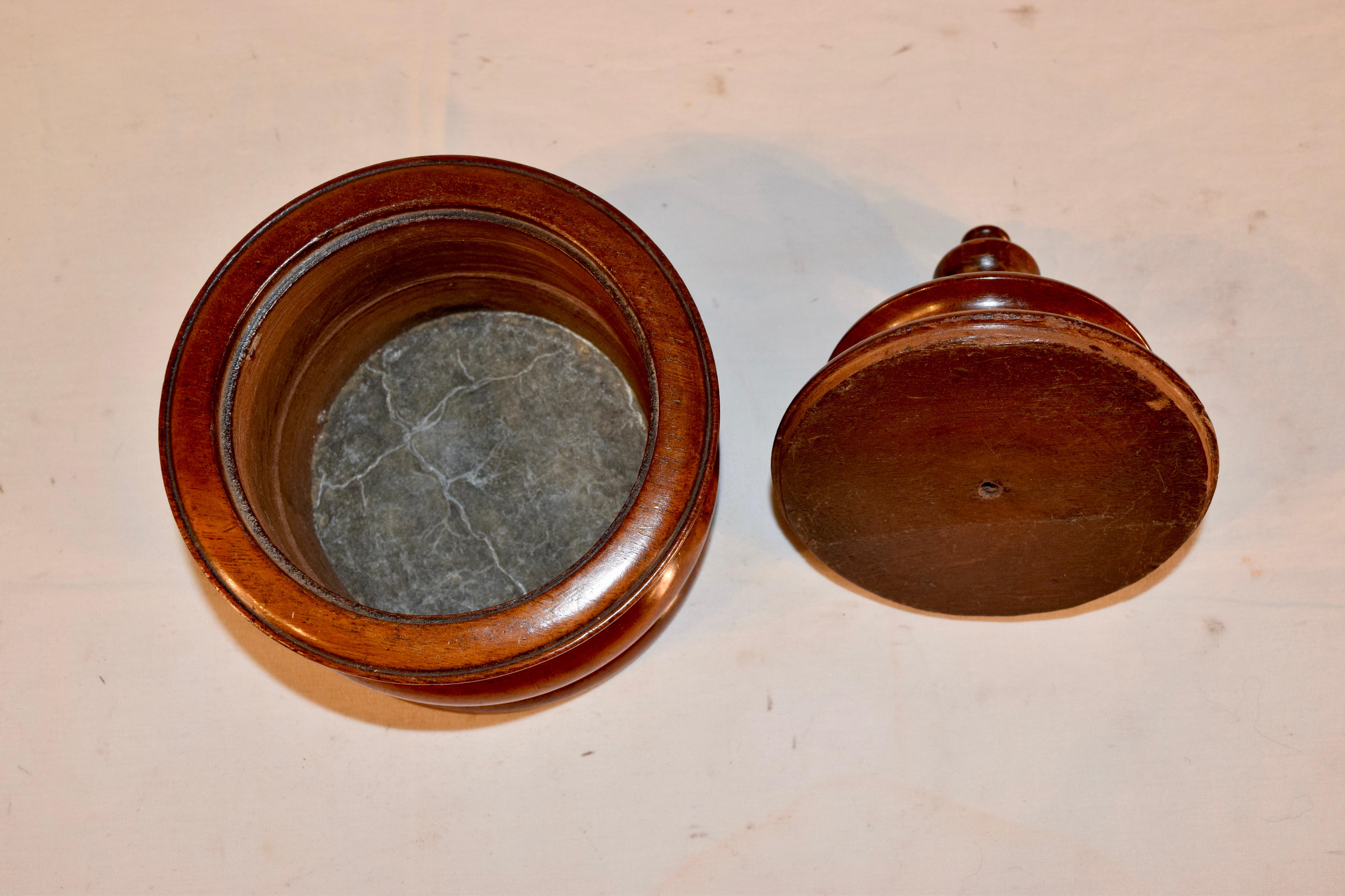 Fruitwood 19th Century Turned Treen Jar