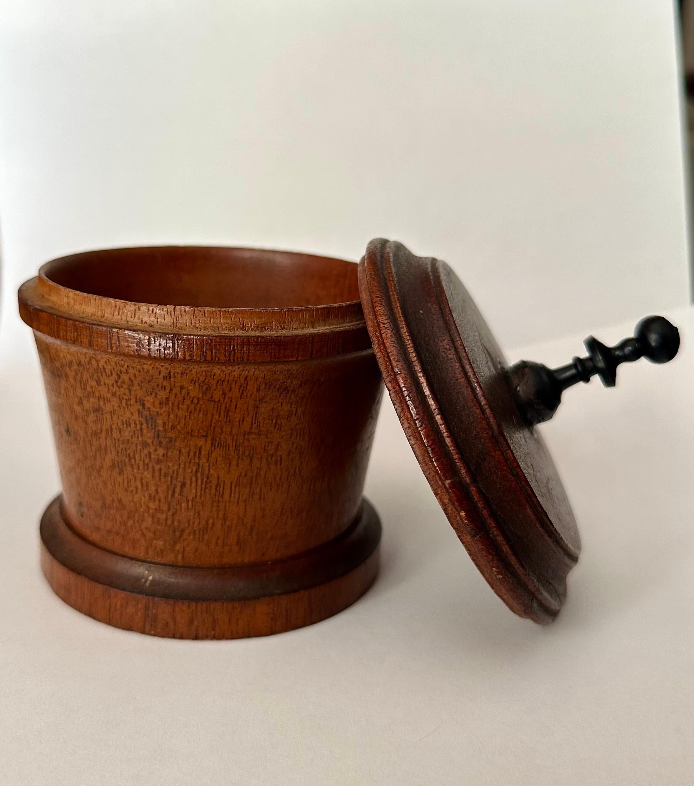Georgian 19th Century Turned Wood Tobacco Jar. For Sale