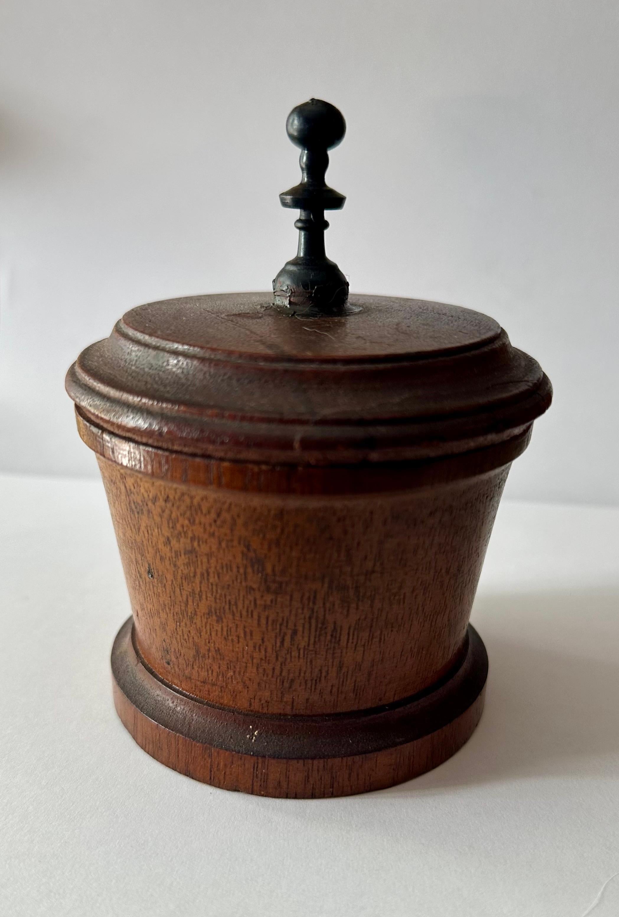 Dutch 19th Century Turned Wood Tobacco Jar. For Sale