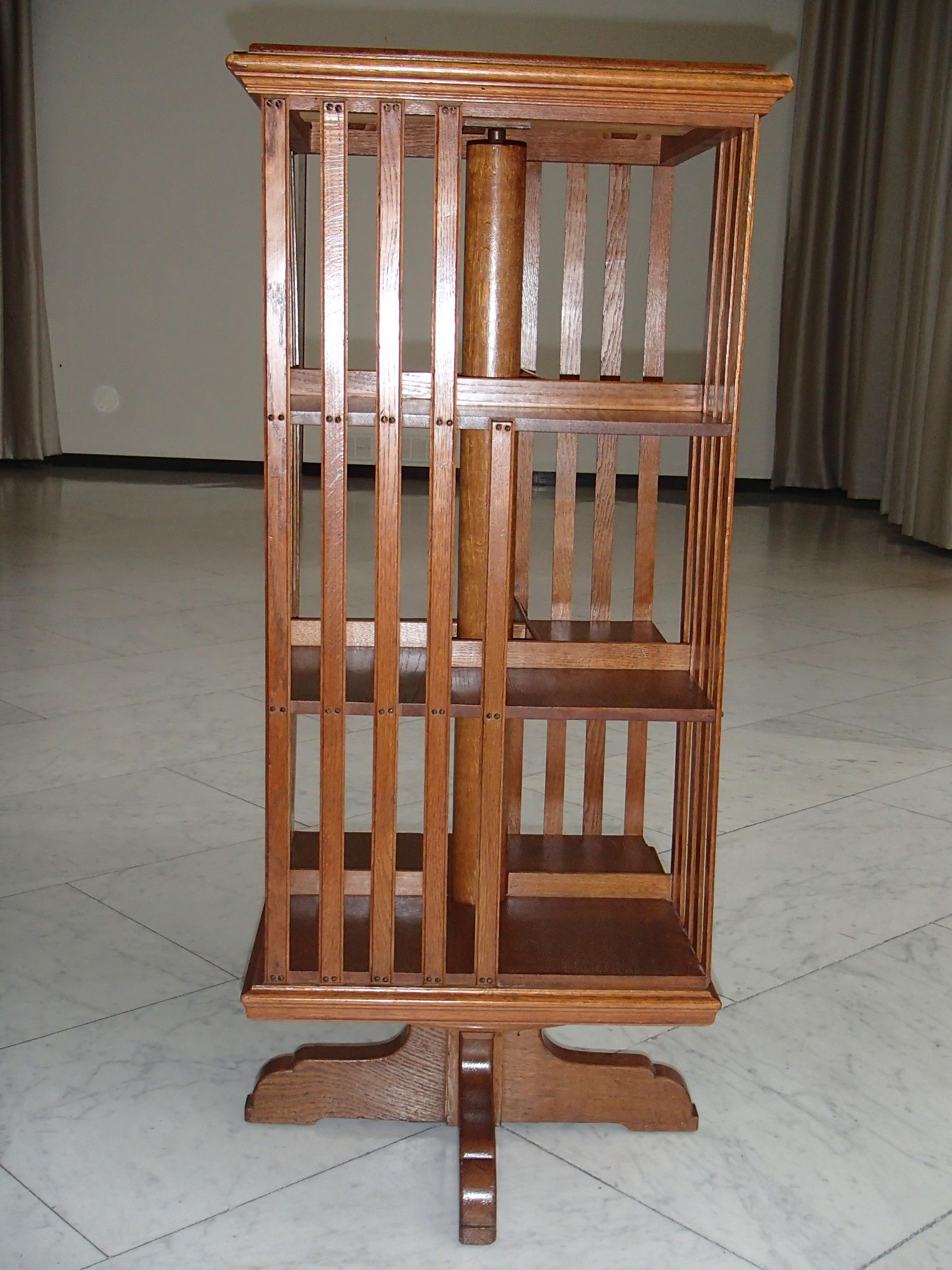 19th Century Turning Oak Librery Bookcase 3