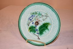 19th Century Turquoise Majolica Plate