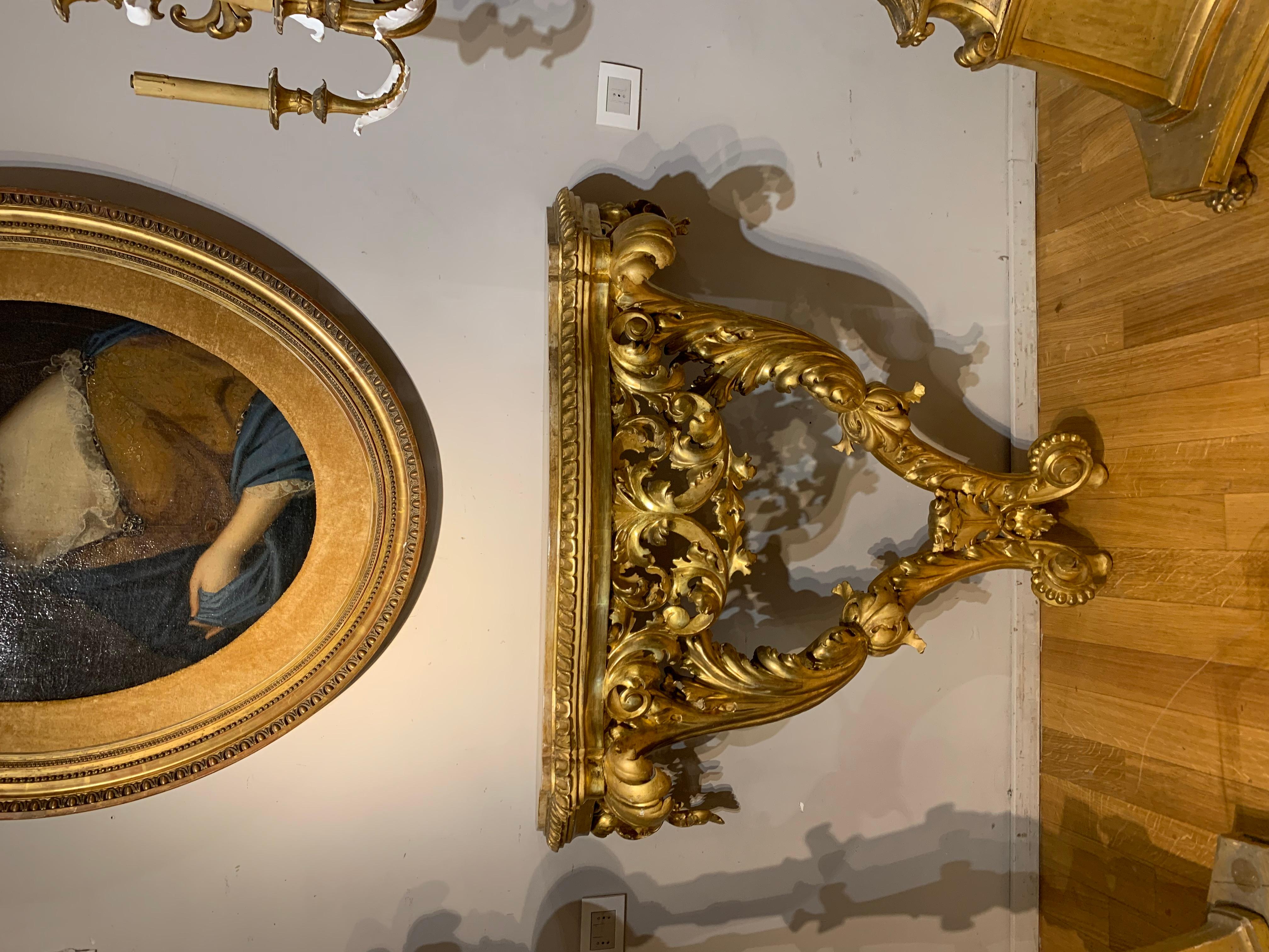 Table console toscanne dorée du XIXe siècle en vente 3