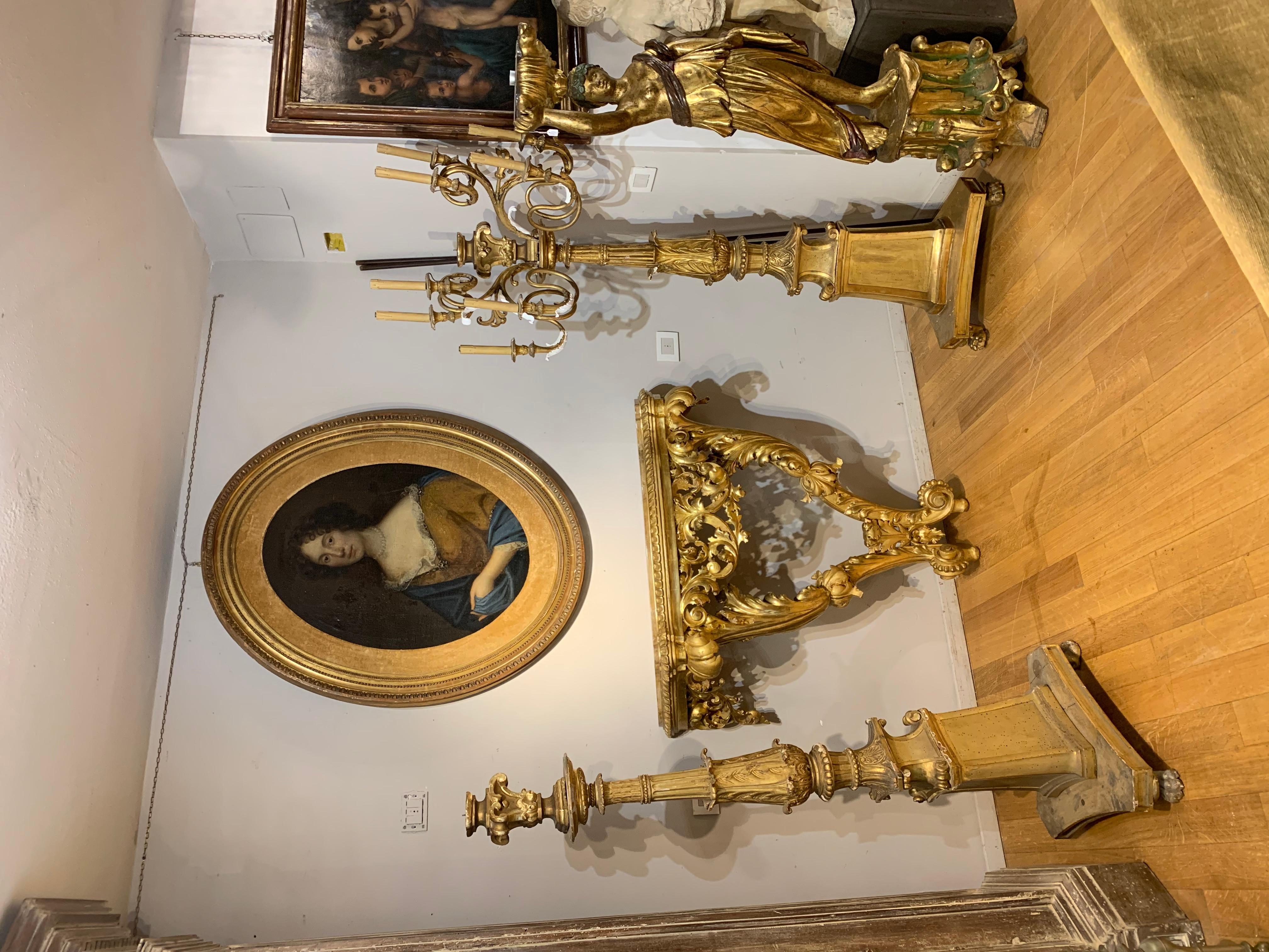 Table console toscanne dorée du XIXe siècle en vente 4
