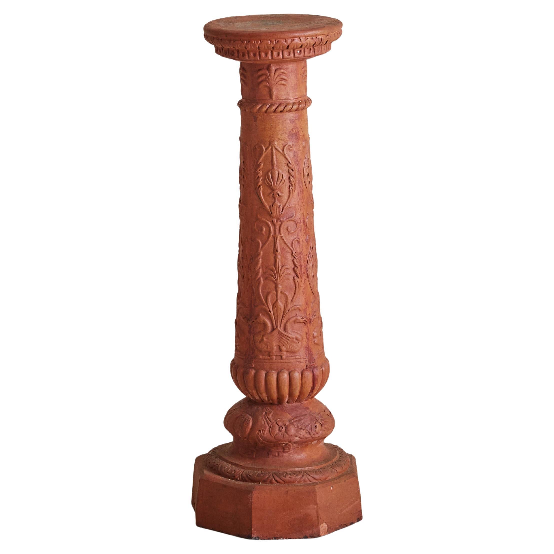 Colonne toscane en terre cuite du 19e siècle
