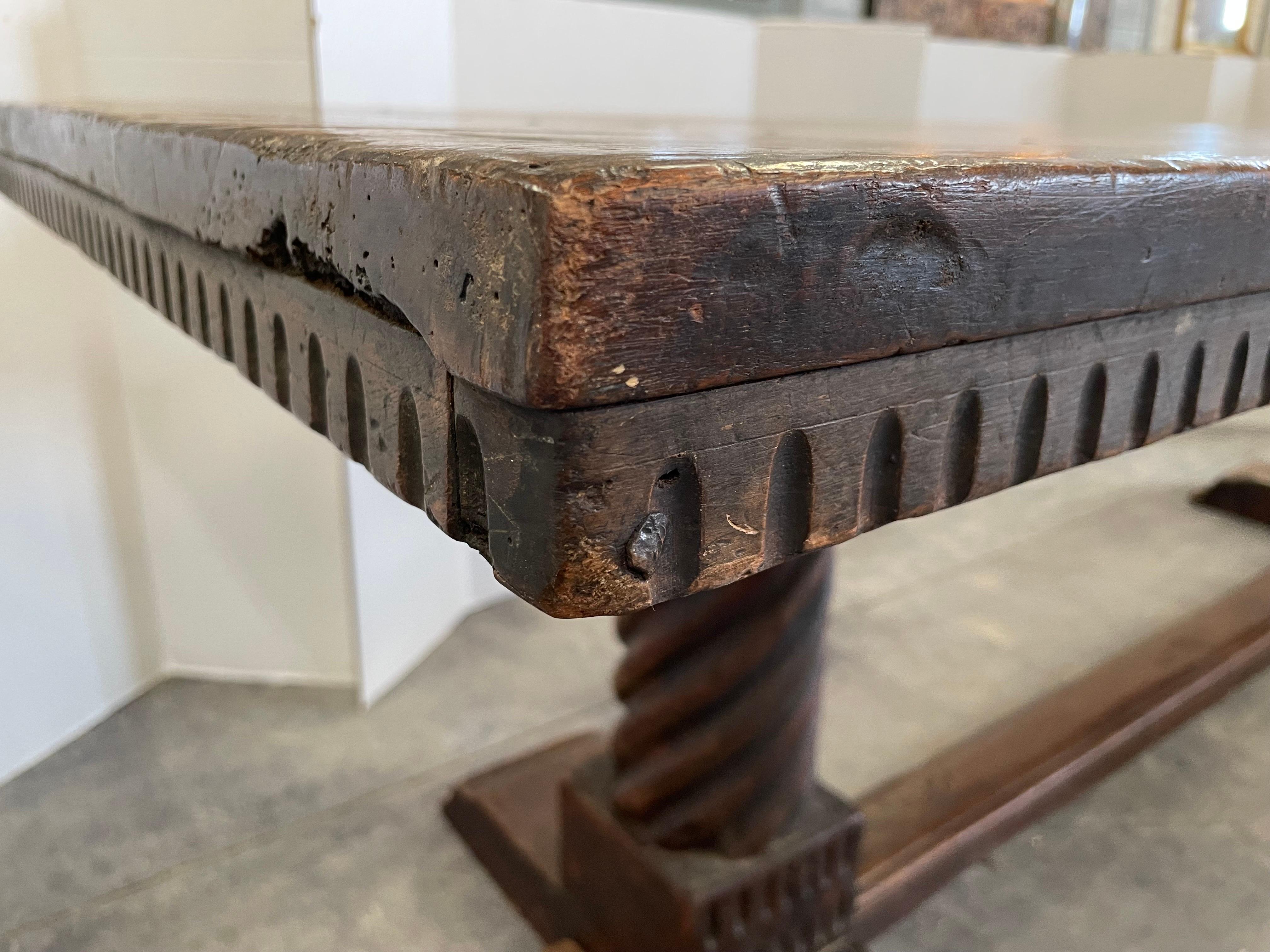 19th Century Tuscan Walnut Console Table from Italy 2