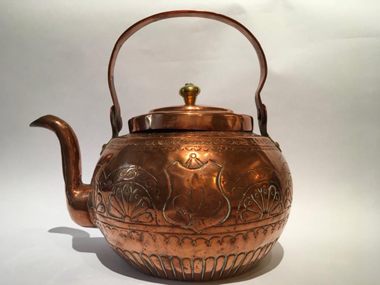 Farmhouse Vintage Copper & Brass Tea or Hot Water Kettle