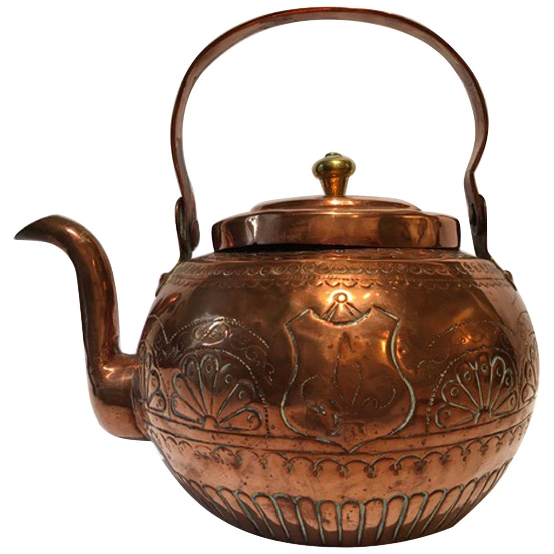 Italy 19th Century Tuscany Kitchen Copper Water Kettle Pot