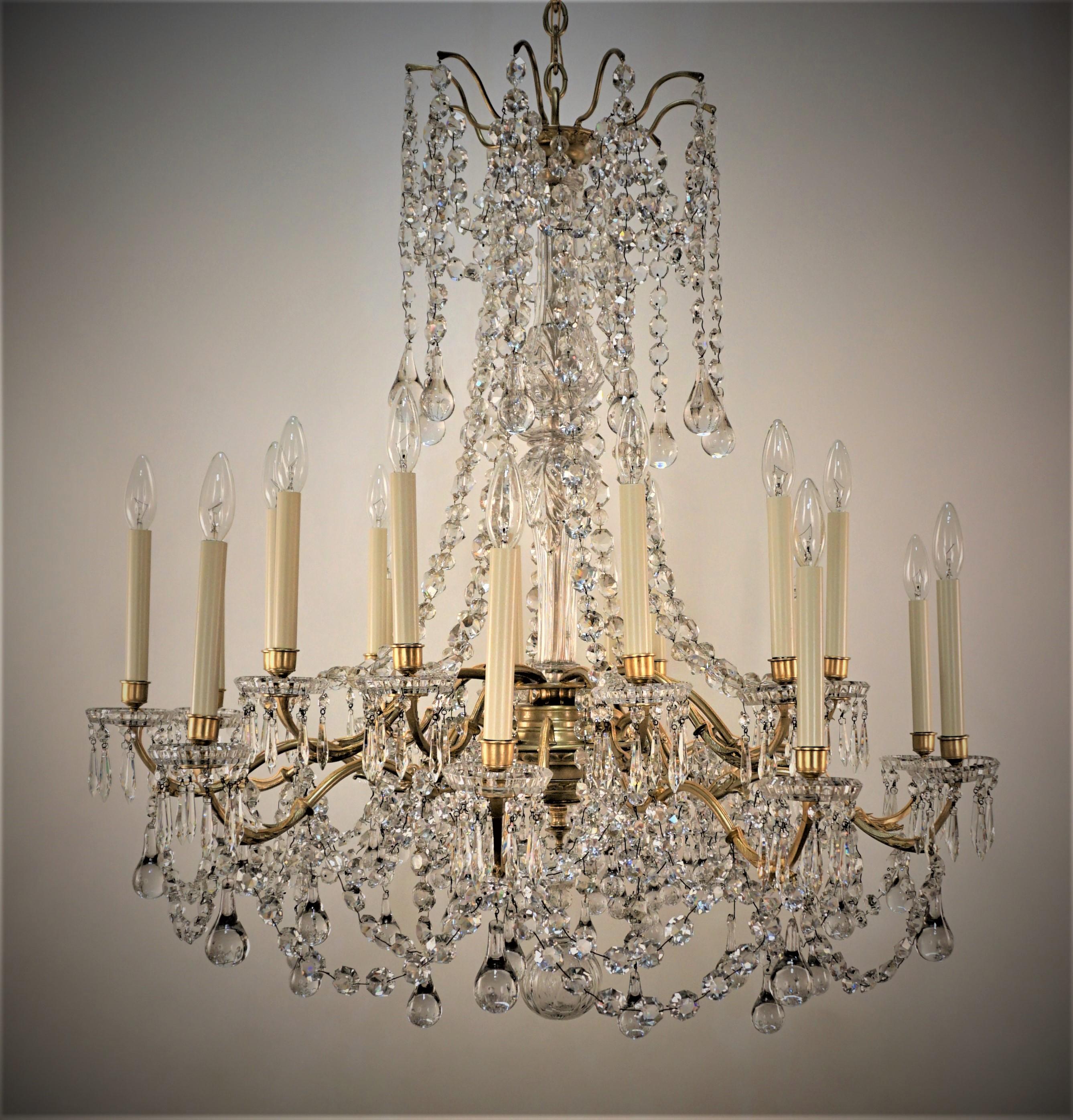 19th Century Twenty Lights Signed Baccarat Crystal Chandelier 7