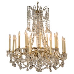 19th Century Twenty Lights Signed Baccarat Crystal Chandelier