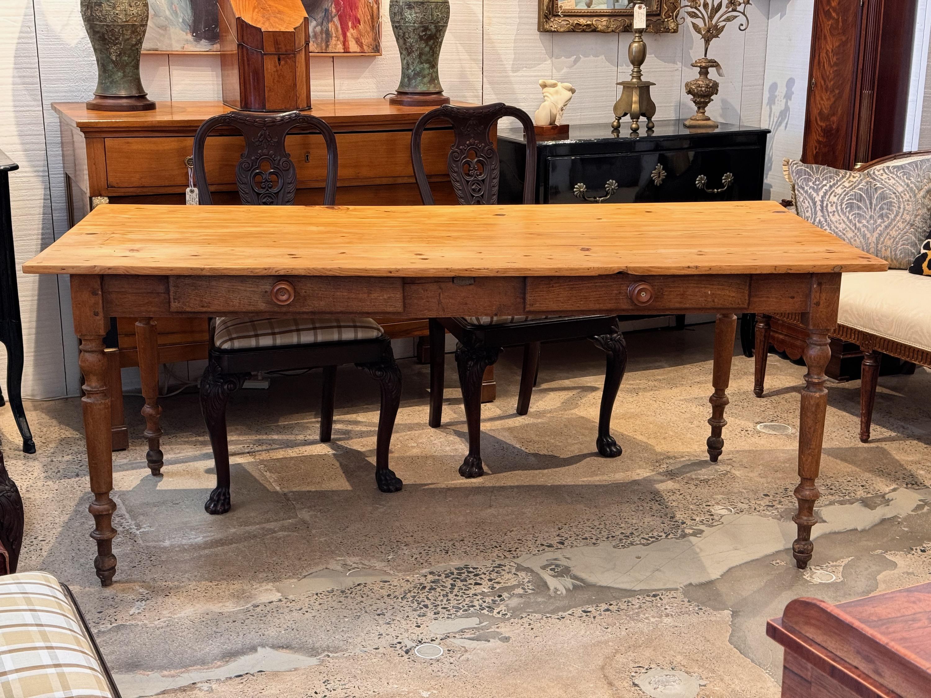 A functional and beautiful farm table. For casual dining.