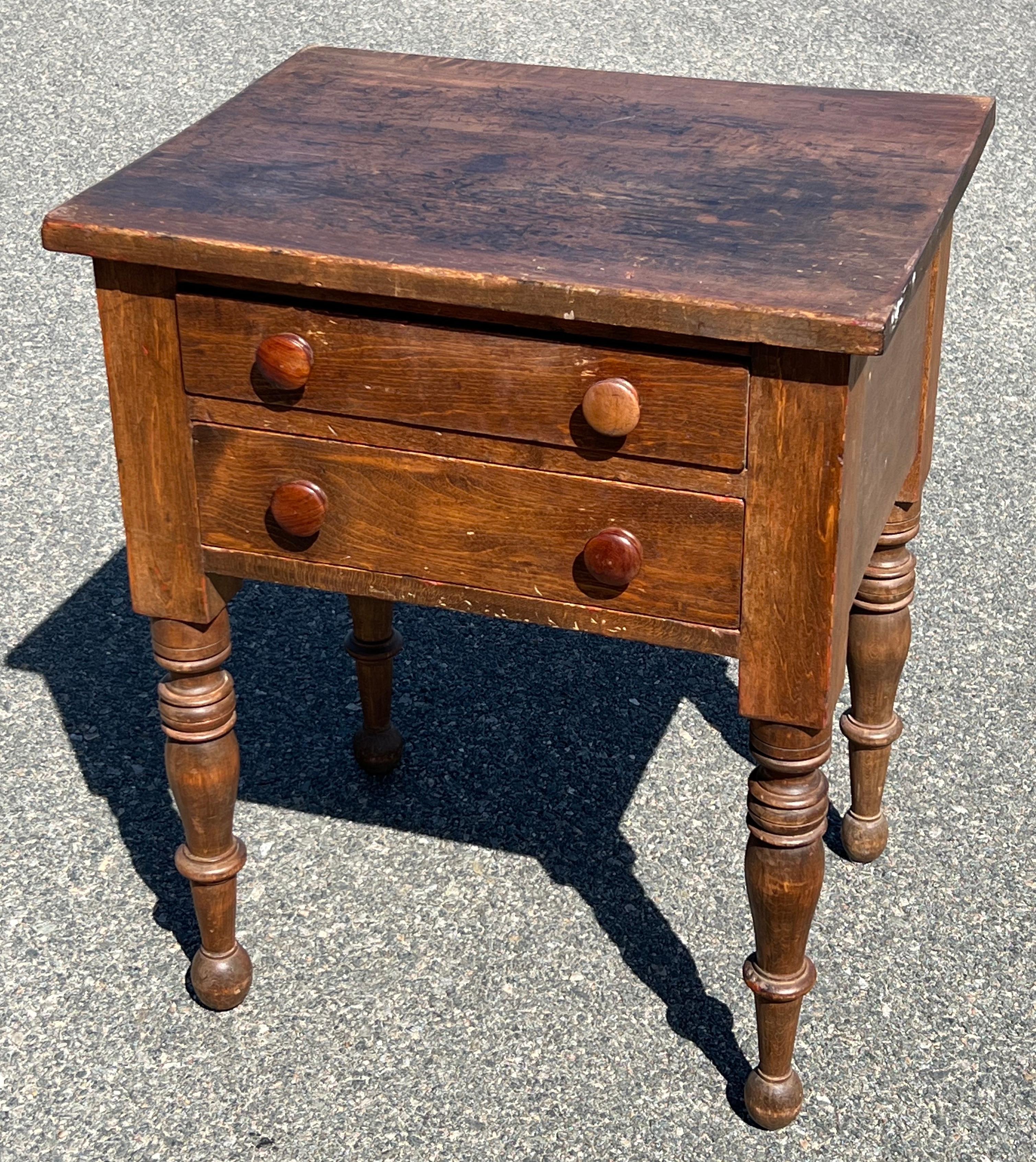 19th Century Two Drawer Sewing Stand In Good Condition In Nantucket, MA