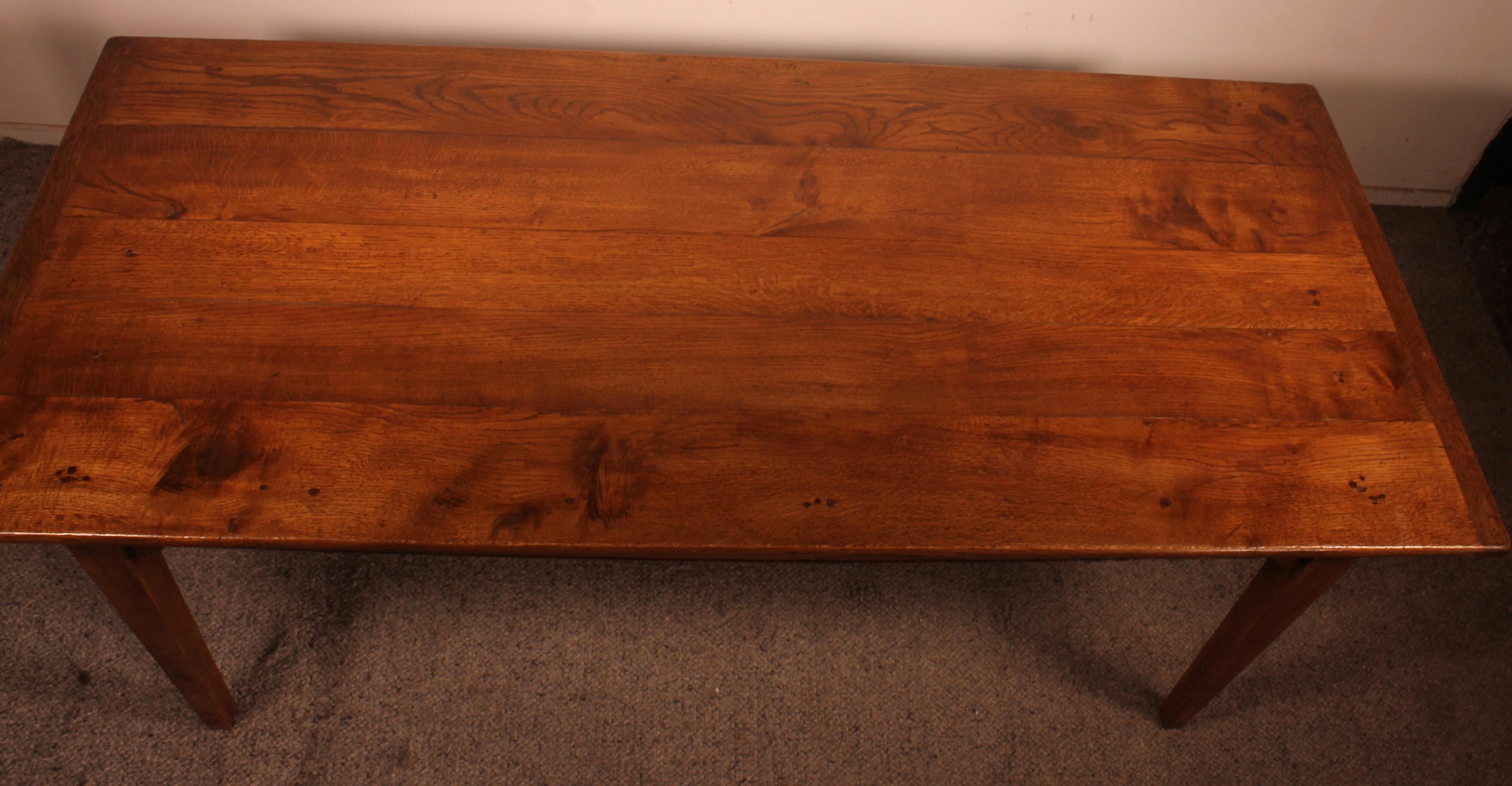 19th Century Two Drawer Table in Oak -France 4
