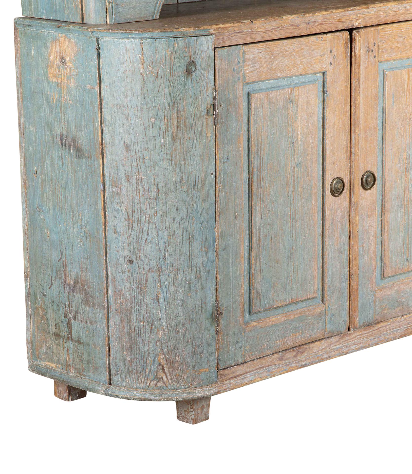 19th Century Two Part Cabinet in Original Paint, from Umea Vasterbotten, Sweden For Sale 8