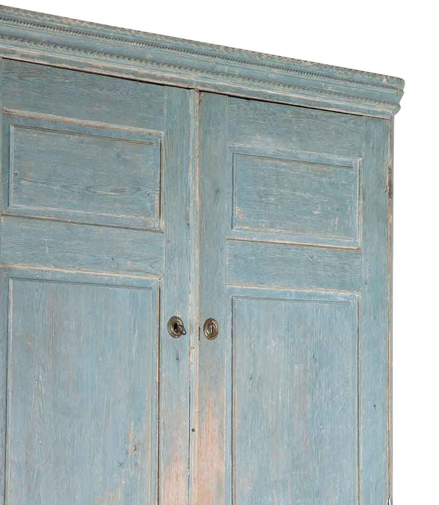 19th Century Two Part Cabinet in Original Paint, from Umea Vasterbotten, Sweden For Sale 4