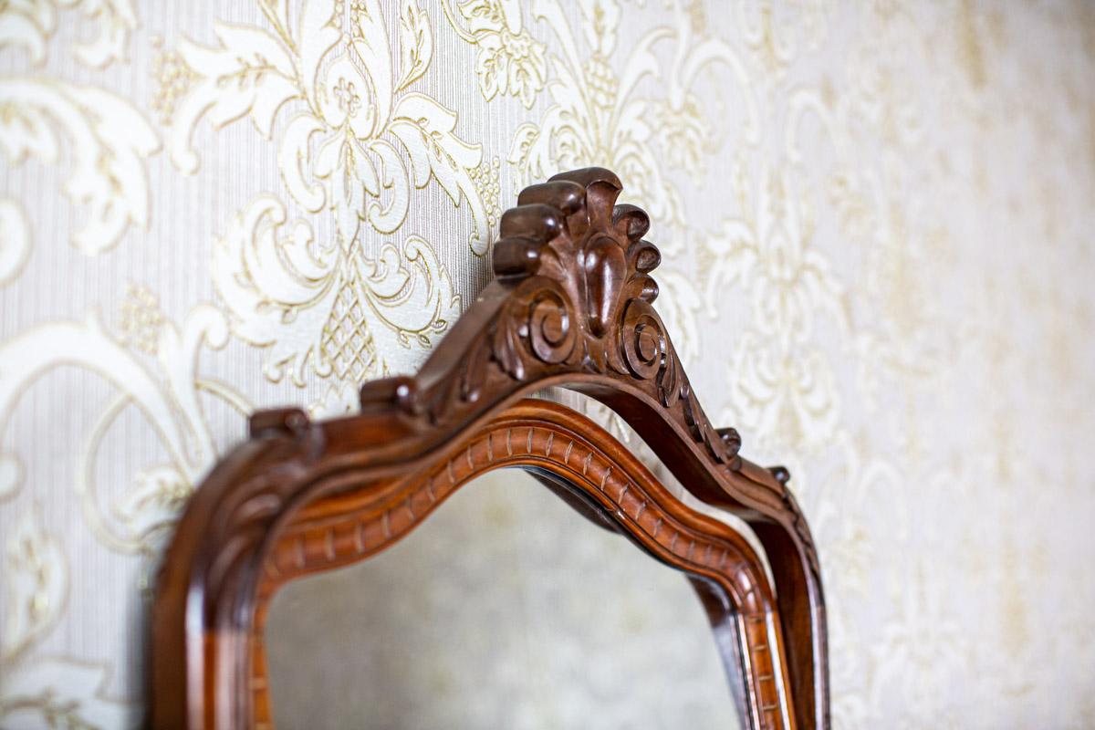 Zweiteilige Kommode aus dem 19. Jahrhundert mit Spiegel in braunem Furnier und Palisanderholz im Angebot 1