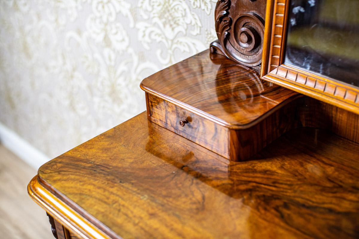 Zweiteilige Kommode aus dem 19. Jahrhundert mit Spiegel in braunem Furnier und Palisanderholz im Angebot 11