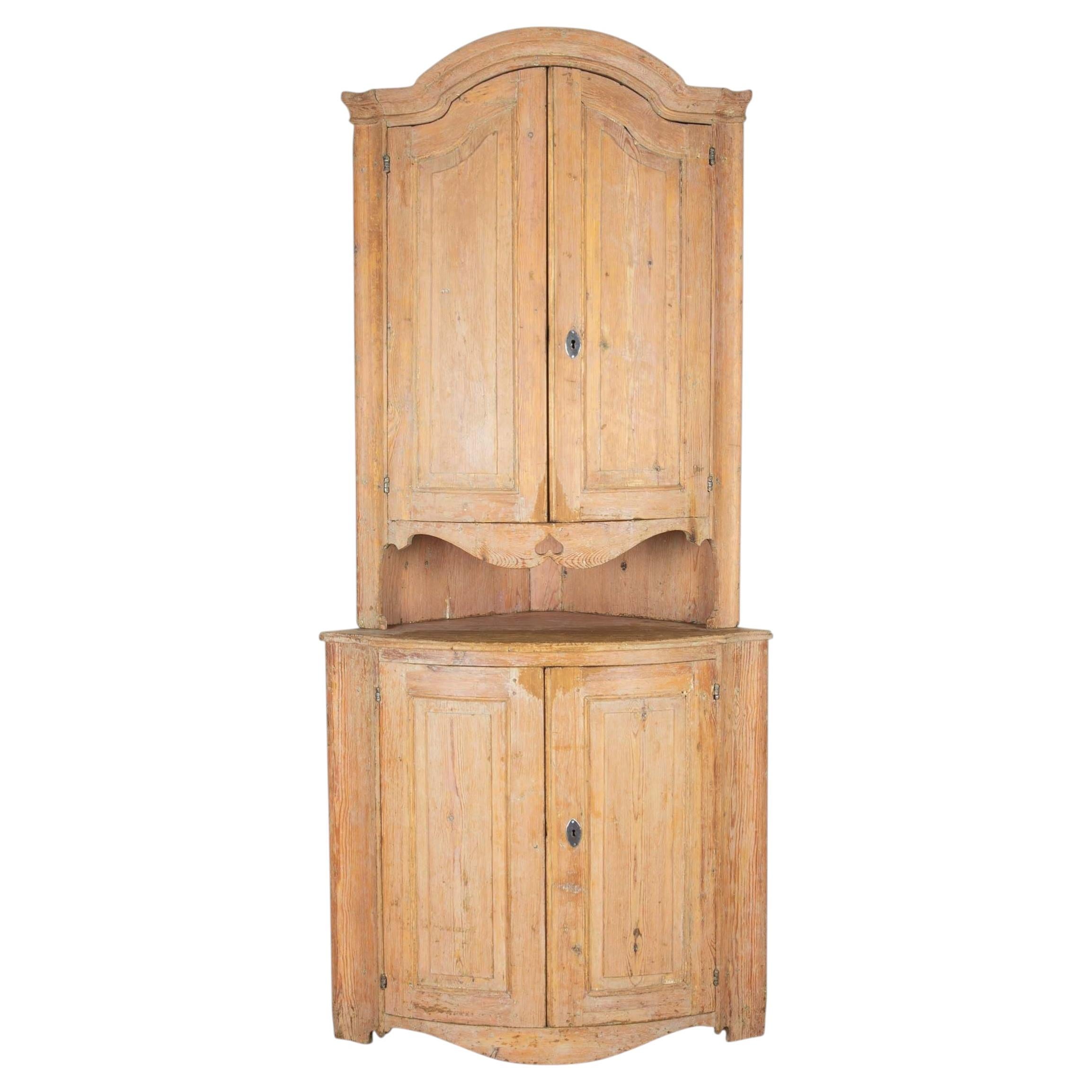 19th Century Two Part Rococo Corner Cabinet
