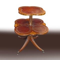 19th Century Two-Tier Side Tables with Saber Legs by J.B. Van Sciver Co.
