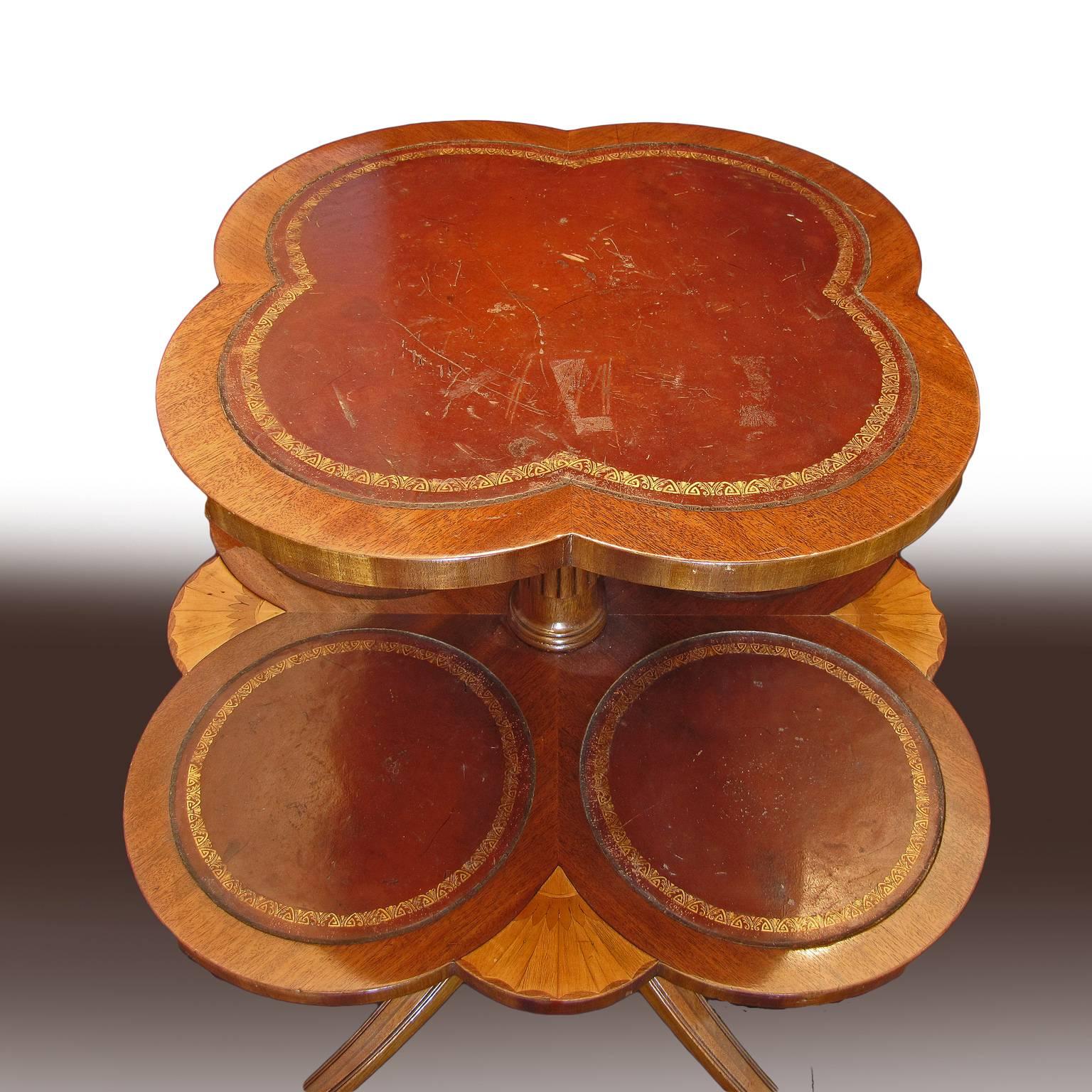 Victorian 19th Century Two-Tier Side Tables with Saber Legs by J.B. Van Sciver Co. For Sale