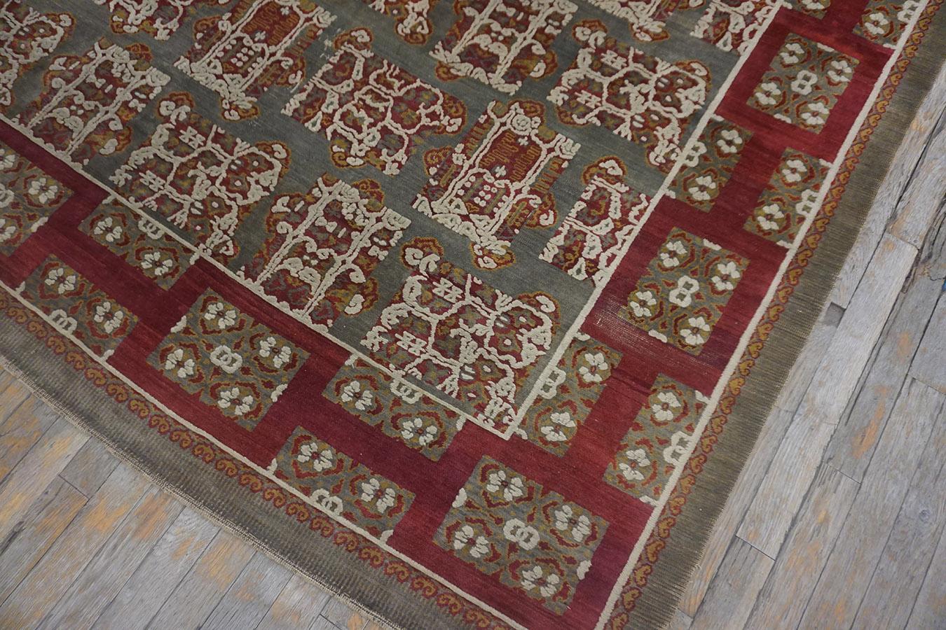 19th Century Ukrainian Pile Carpet ( 6'3