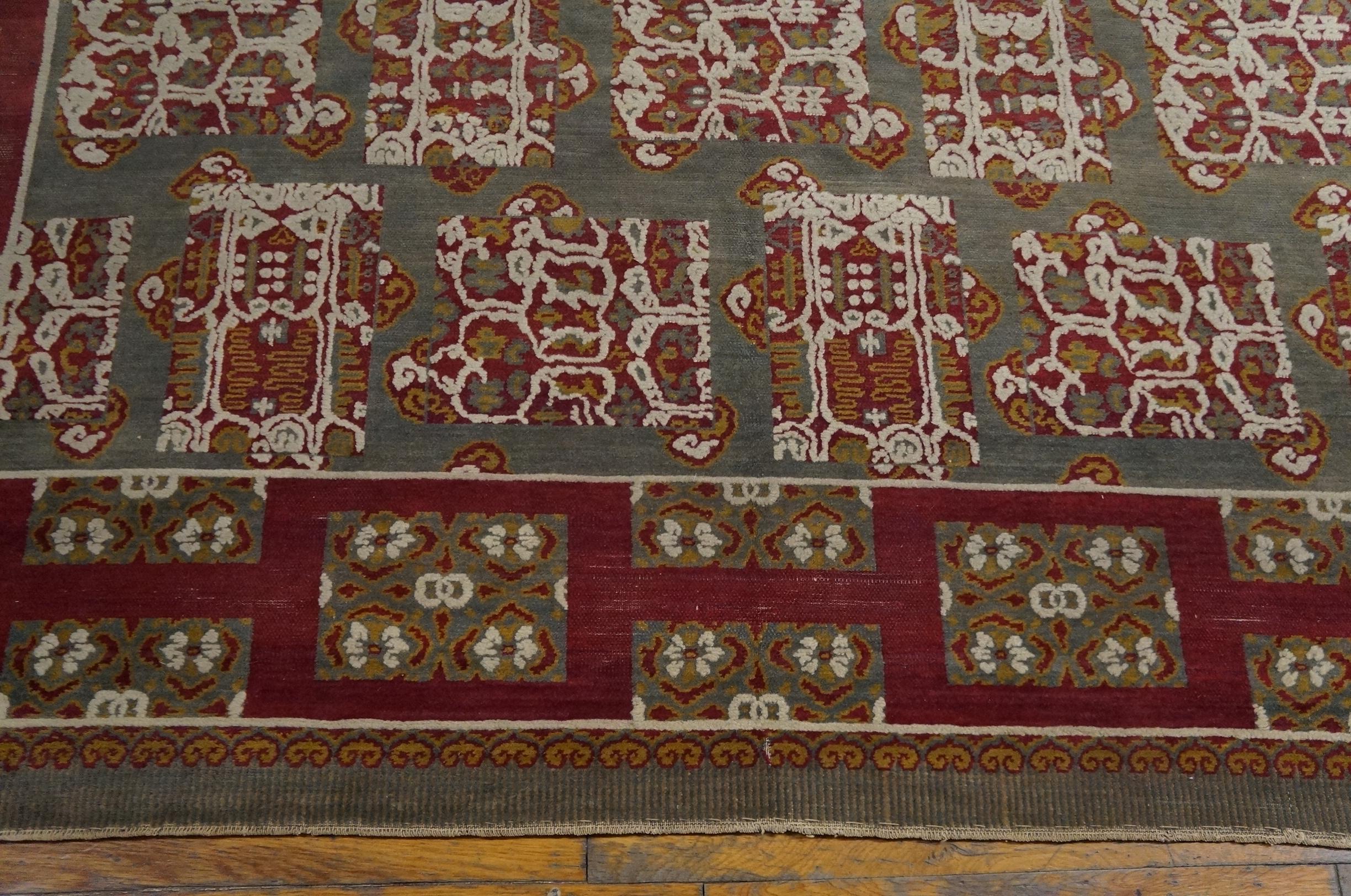 19th Century Ukrainian Pile Carpet ( 6'3