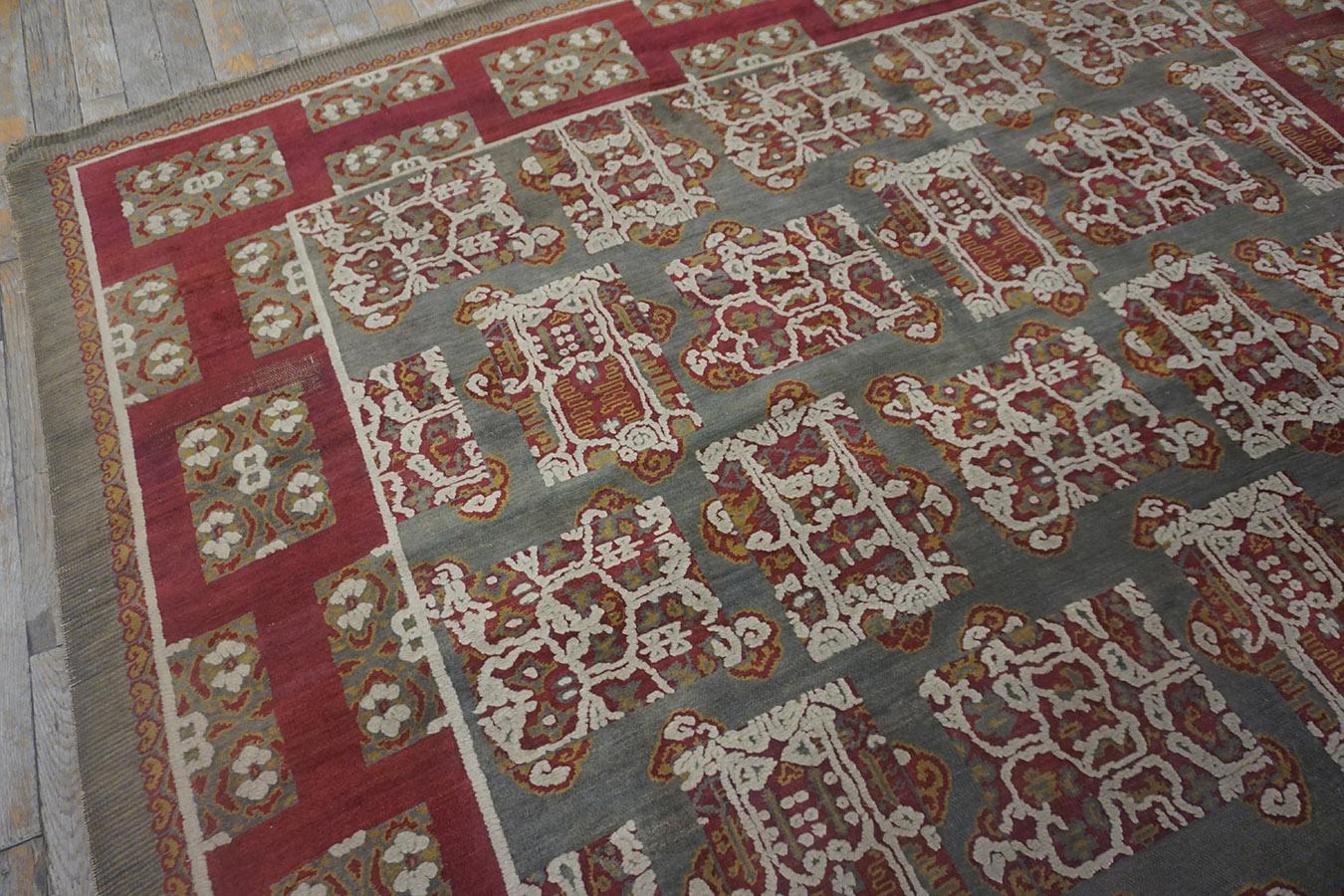 19th Century Ukrainian Pile Carpet ( 6'3