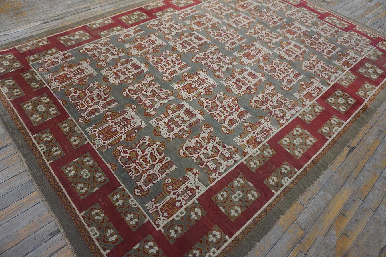 19th Century Ukrainian Pile Carpet ( 6'3