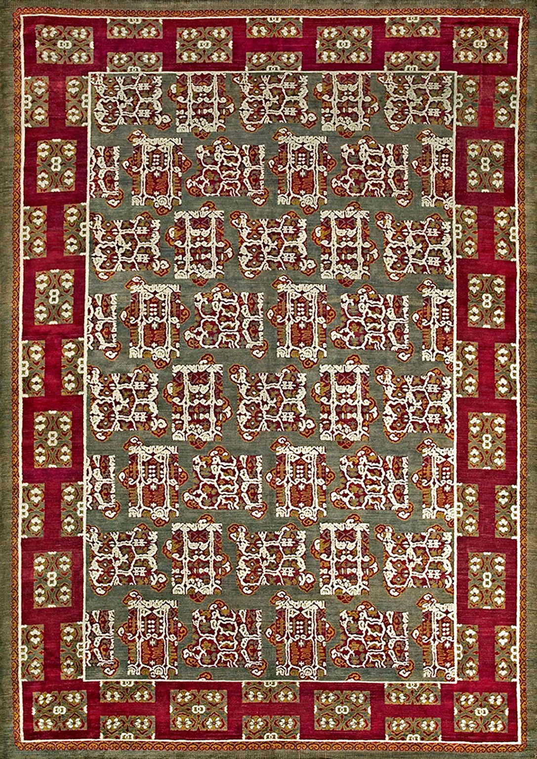 19th Century Ukrainian Pile Carpet ( 6'3" x 9' - 191 x 274 ) For Sale