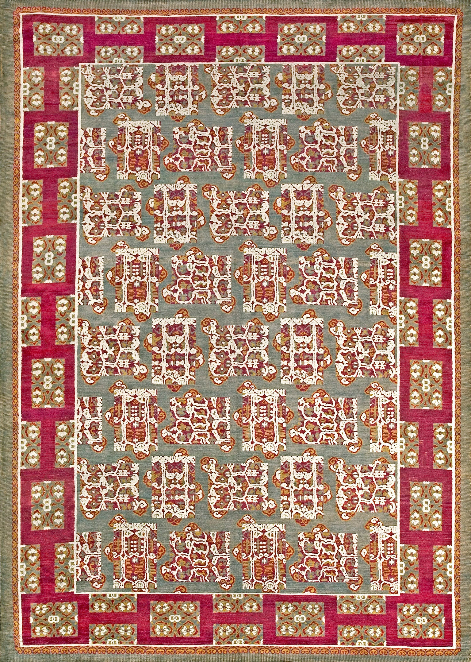 19th Century Ukrainian Pile Carpet ( 6'3" x 9' - 191 x 274 ) For Sale