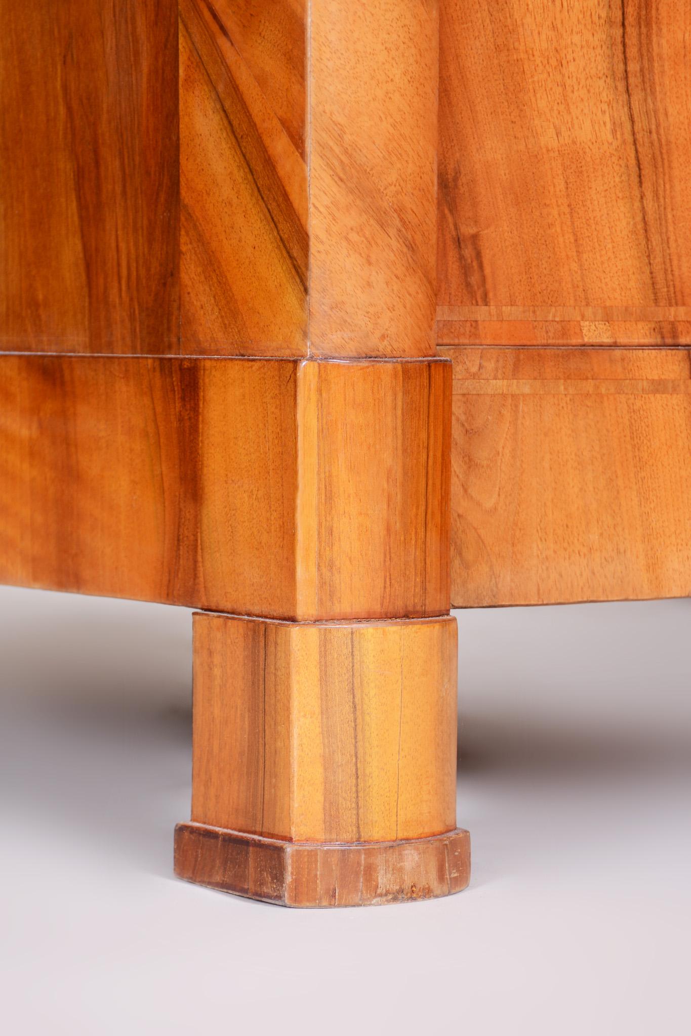 19th Century Unique Brown Restored Czech Biedermeier Walnut Writing Desk, 1830s 1