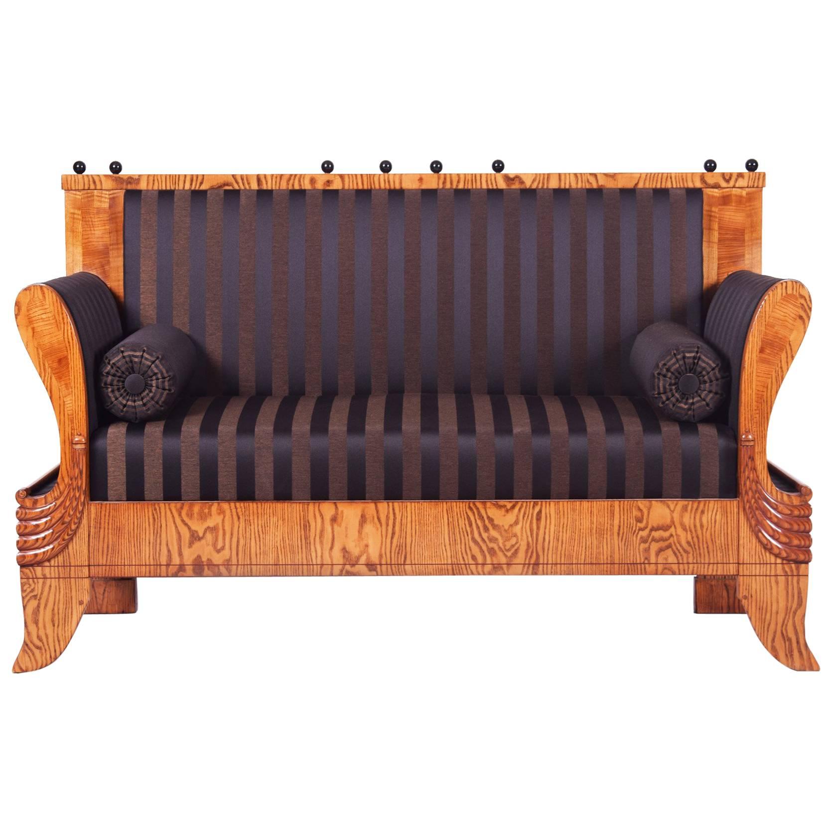 19th Century Unique Czech Biedermeier Sofa, Material Ash, Period 1830-1839