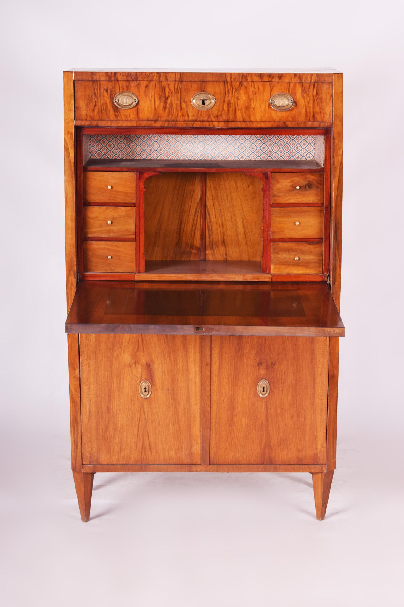 Wood 19th Century Unique Czech Walnut Biedermeier Secretary/Writing Desk, 1830s