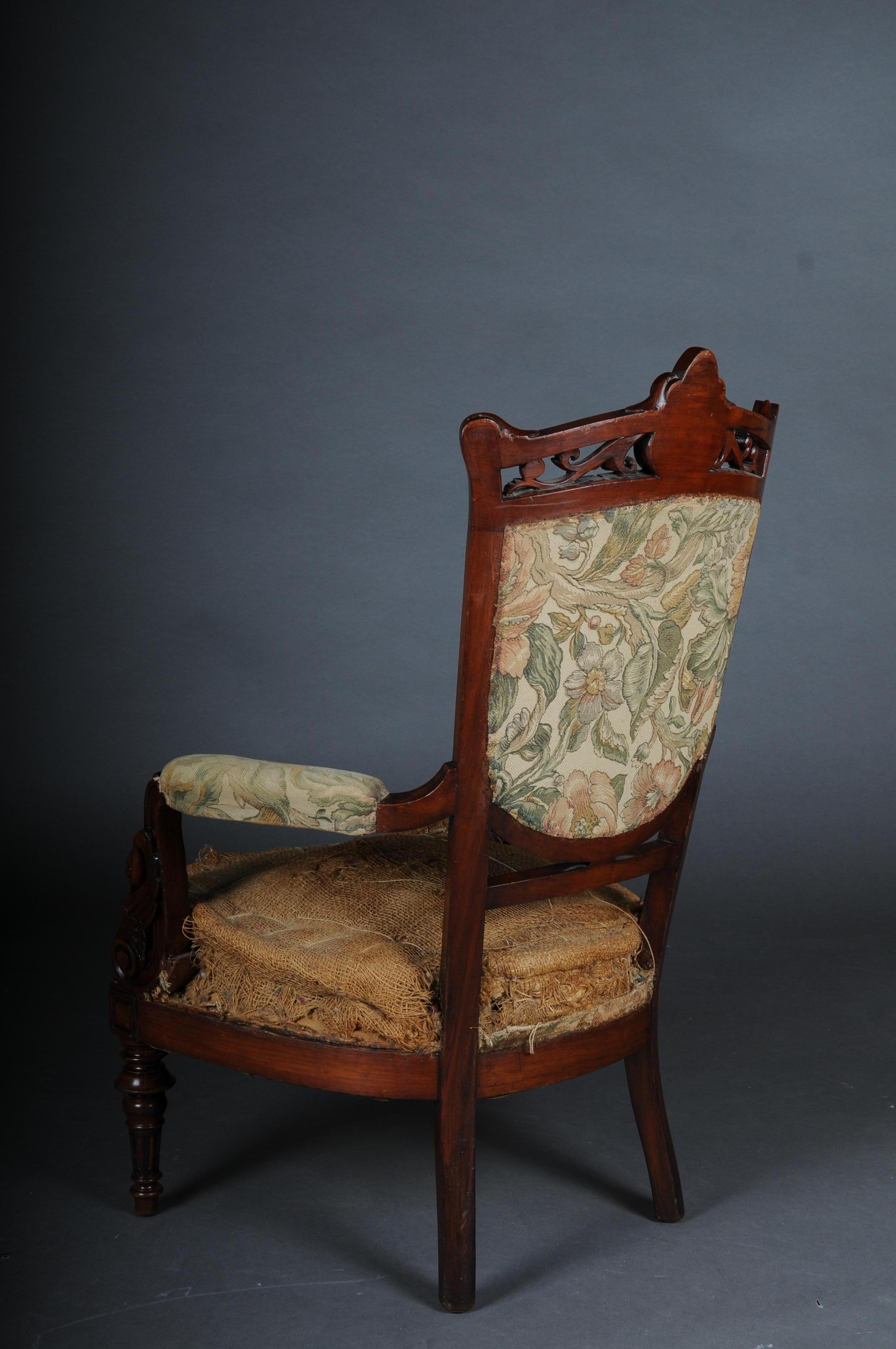 Fauteuil Empire unique du 19ème siècle, vers 1820, France, acajou en vente 7