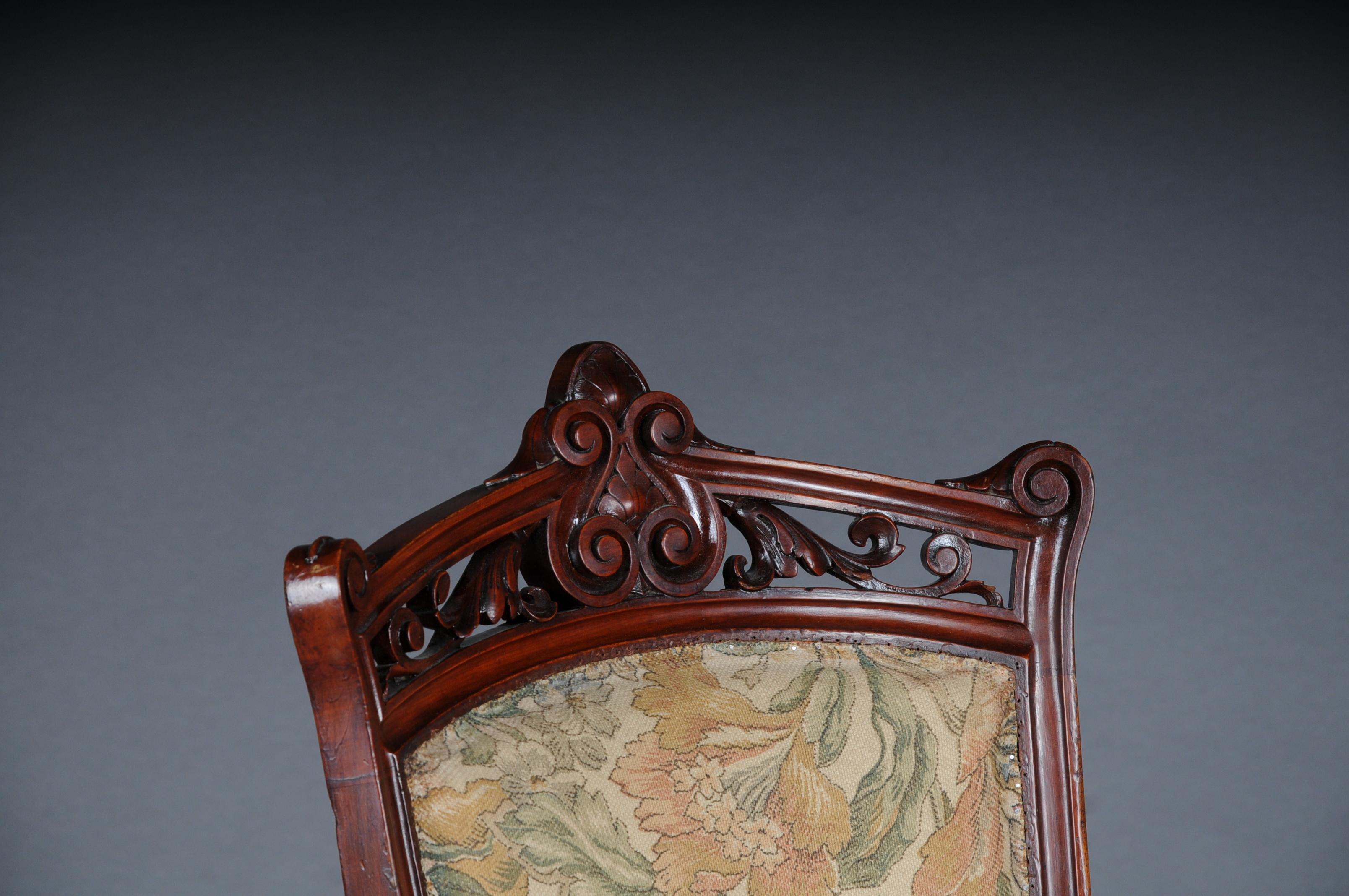 Hand-Carved 19th Century Unique Empire Armchair Around 1820, France, Mahogany For Sale