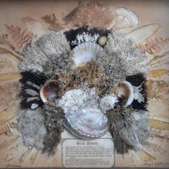 19th Century Unique Folk Art Guernsey Shell Diorama Display