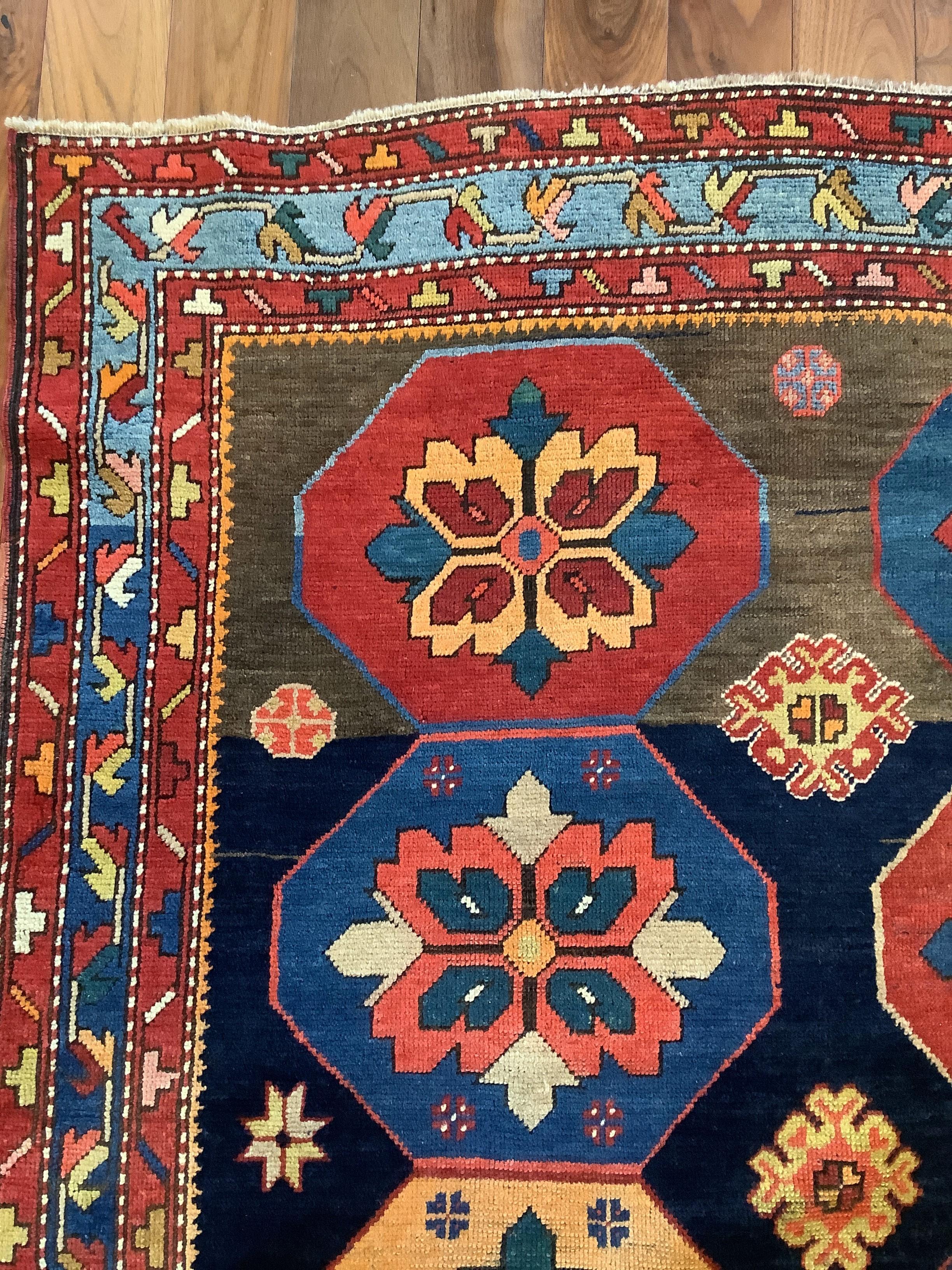 Vegetable Dyed 19th Century Unique Karabagh Rug For Sale